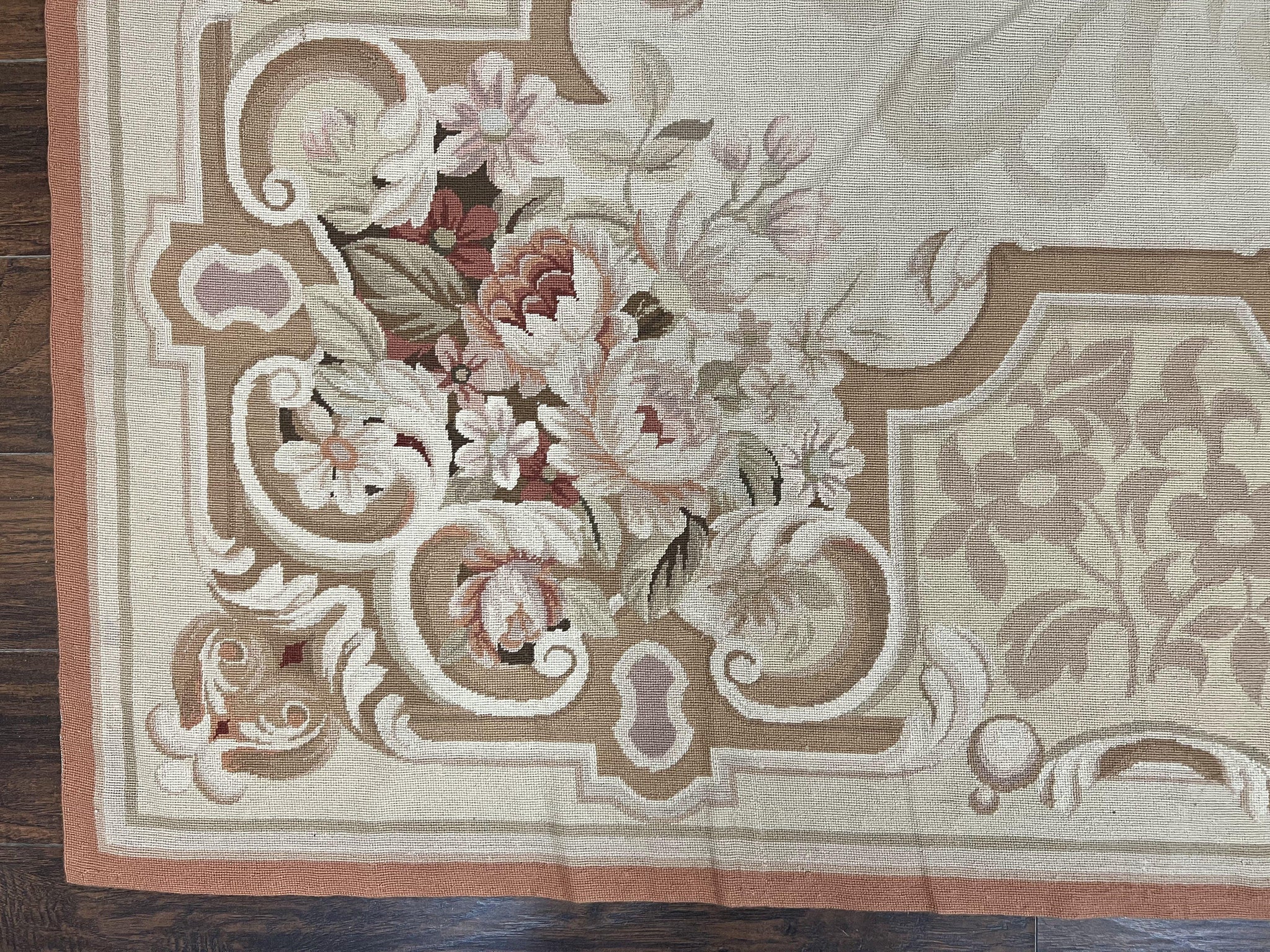 10x14 Aubusson Rug, Wool Handmade Vintage Carpet, French European Design, Elegant by Jewel Rugs