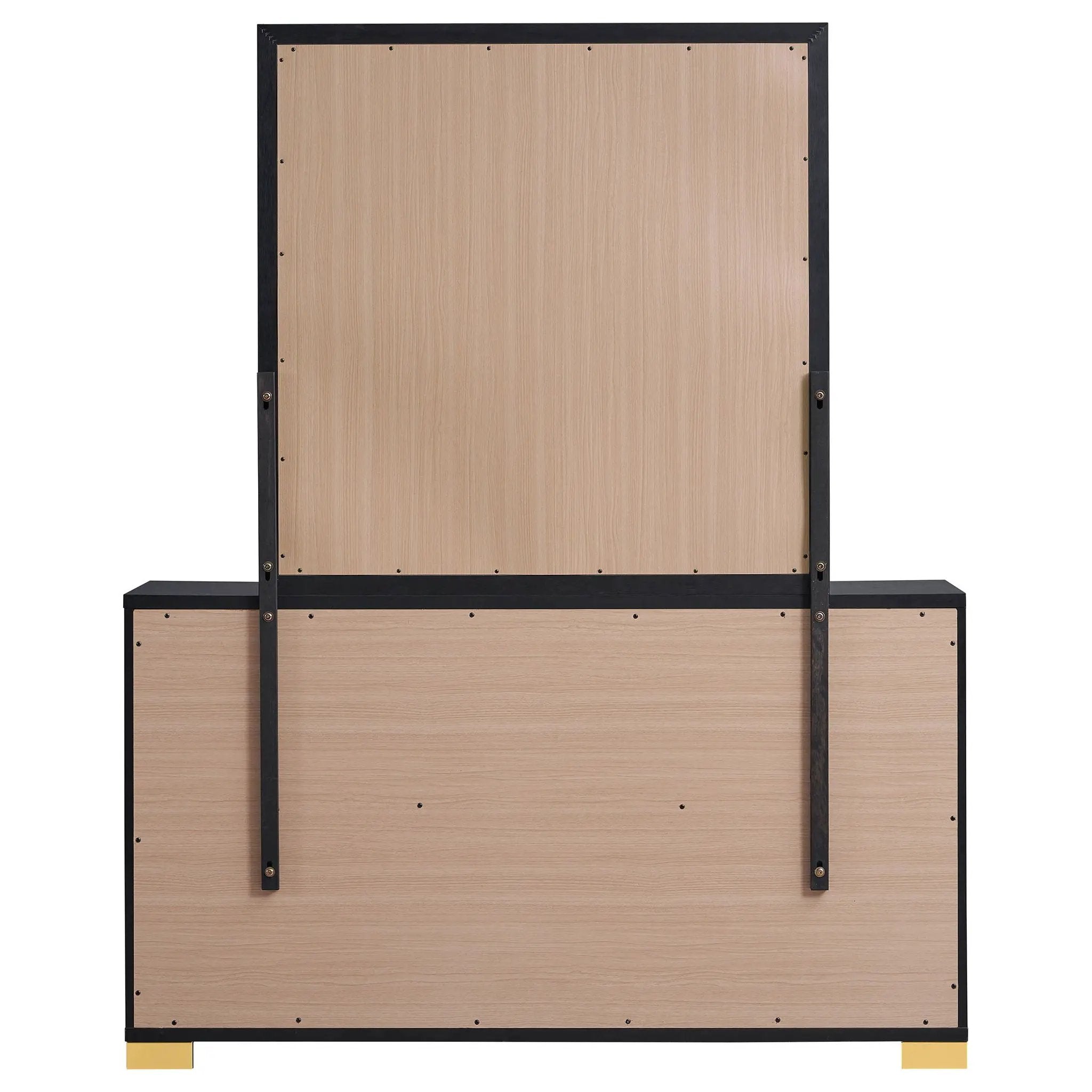 Marceline 6-drawer Dresser with Mirror Black by Unique Piece Furniture