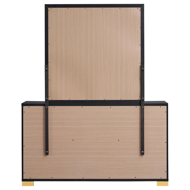 Marceline 6-drawer Dresser with Mirror Black by Unique Piece Furniture