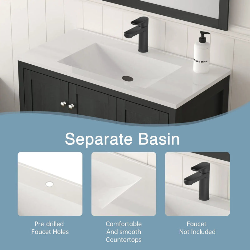 35.5" Modern Bathroom Vanity with Basin by HouseOfZazla