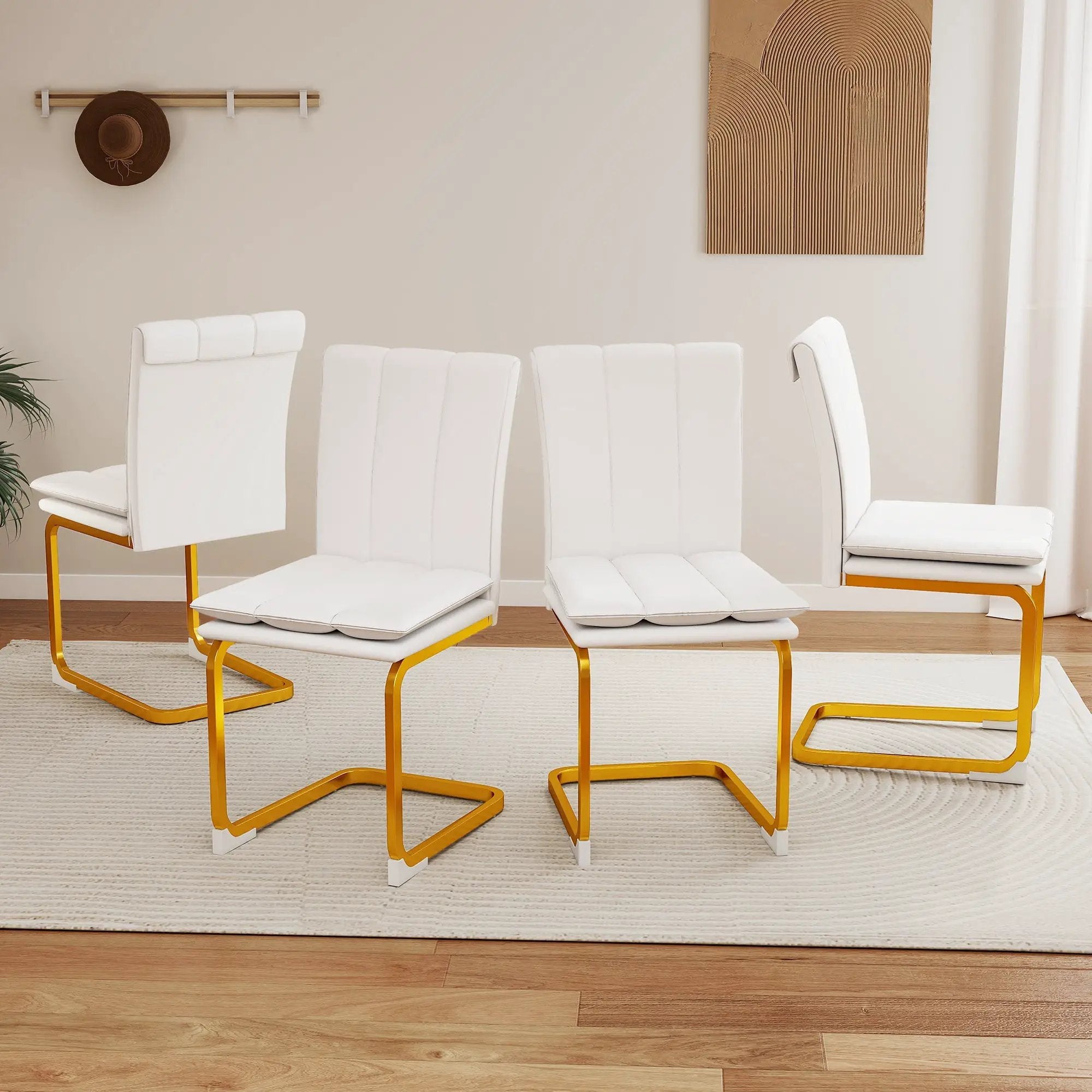 Modern Dining Chairs Set of 4, PU Leather by HouseOfZazla