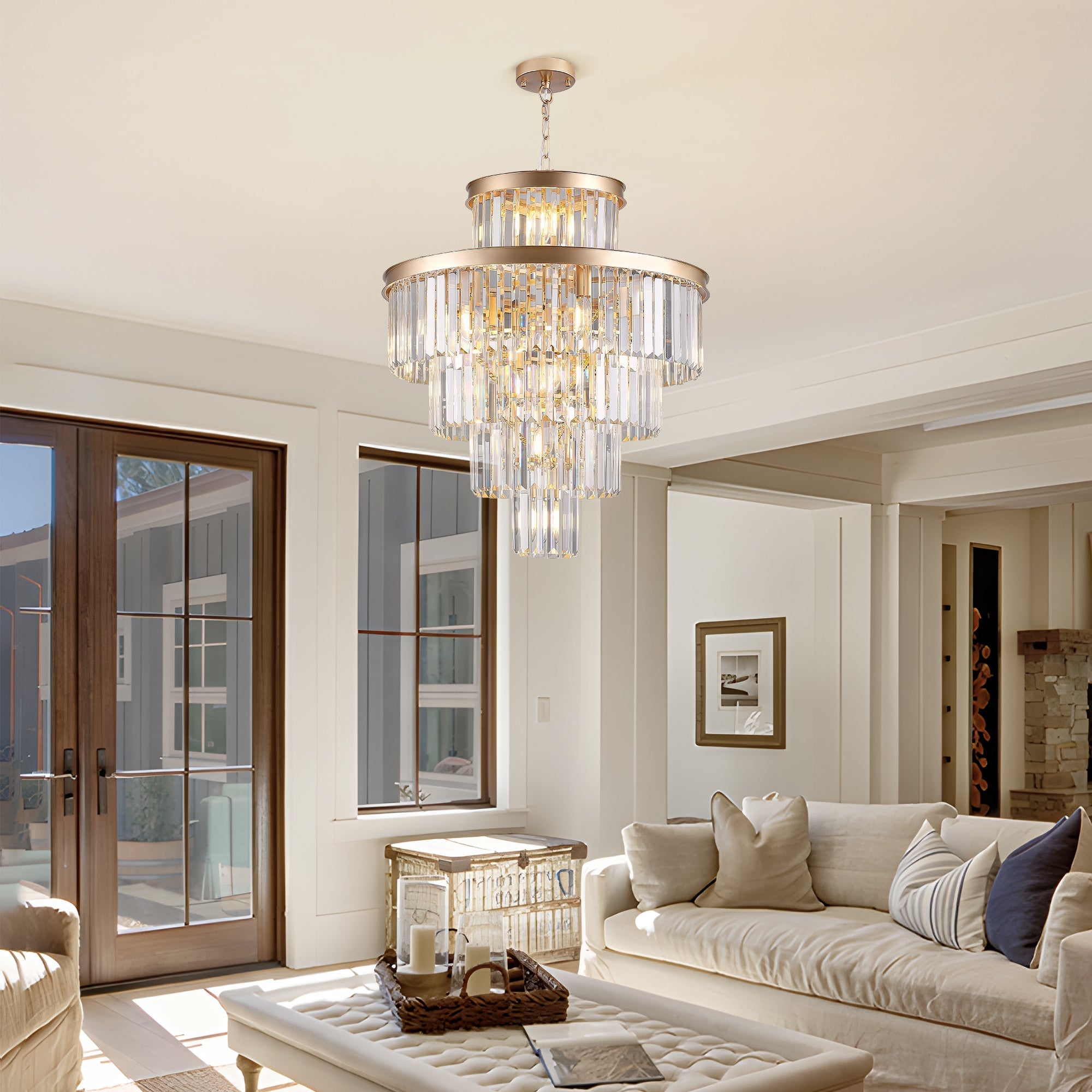 Golden Luxury Crystal Chandelier 23.6 Inch by HouseOfZazla