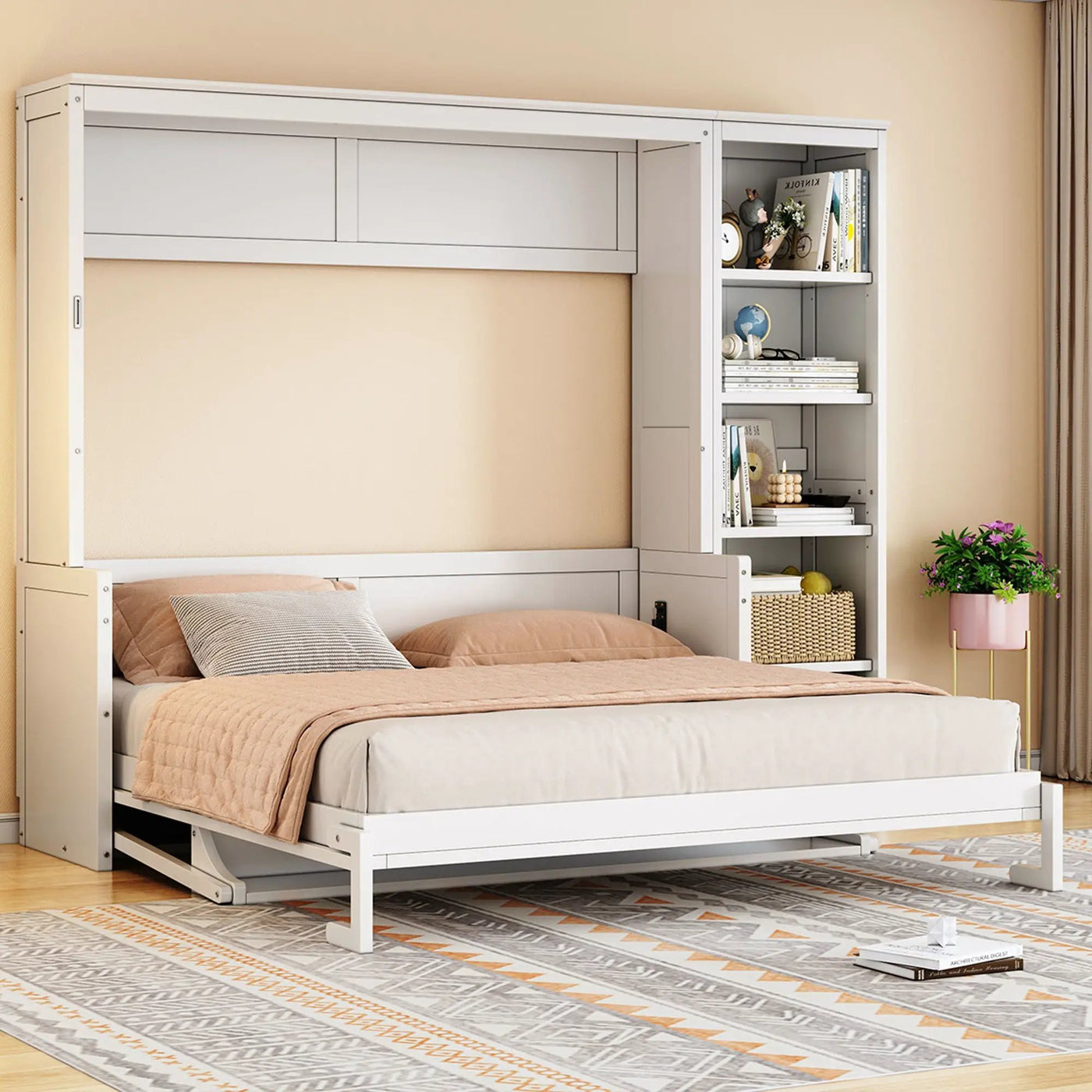 Sturdy Murphy Bed With Desk And Bookshelf by Unique Piece Furniture