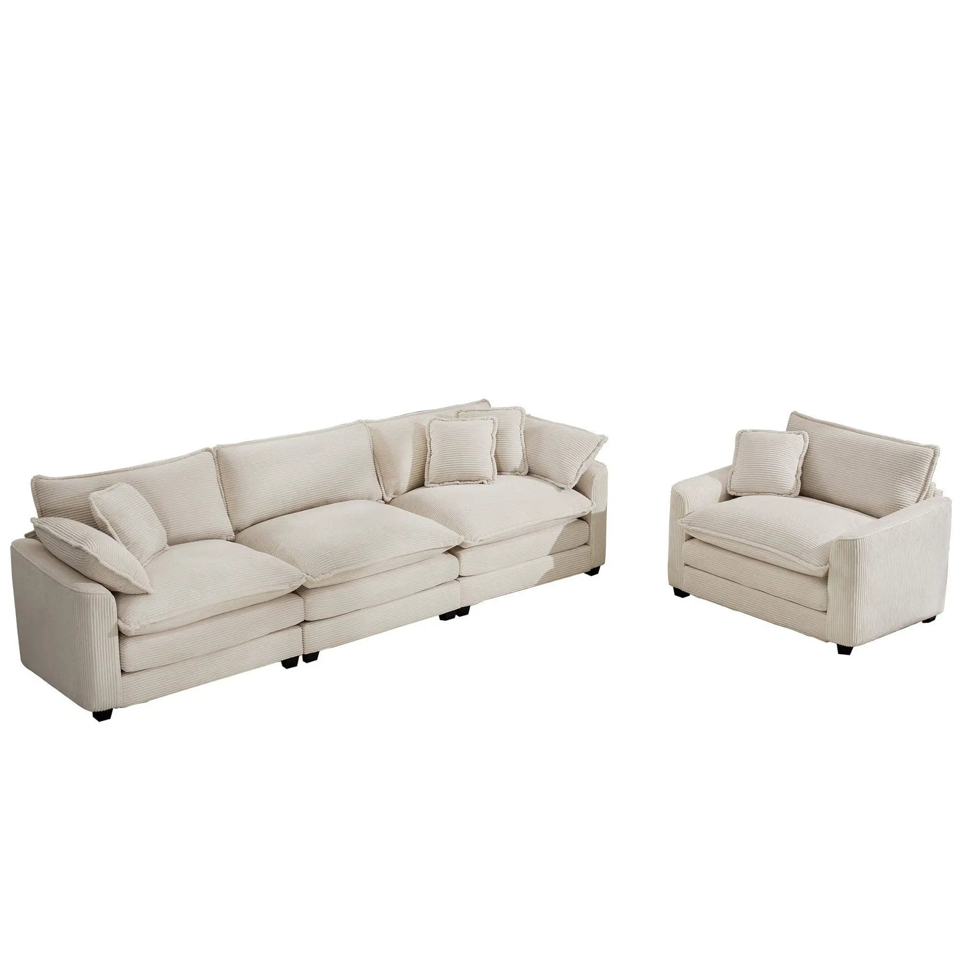 Elegant Oversized Sectional Sofa Set With Deep Seats And Flexible Layout by Unique Piece Furniture