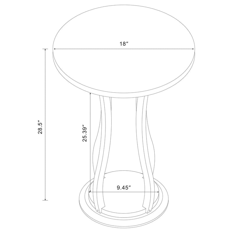 Elton Round Faux Marble Top Plant Stand Brown by Unique Piece Furniture