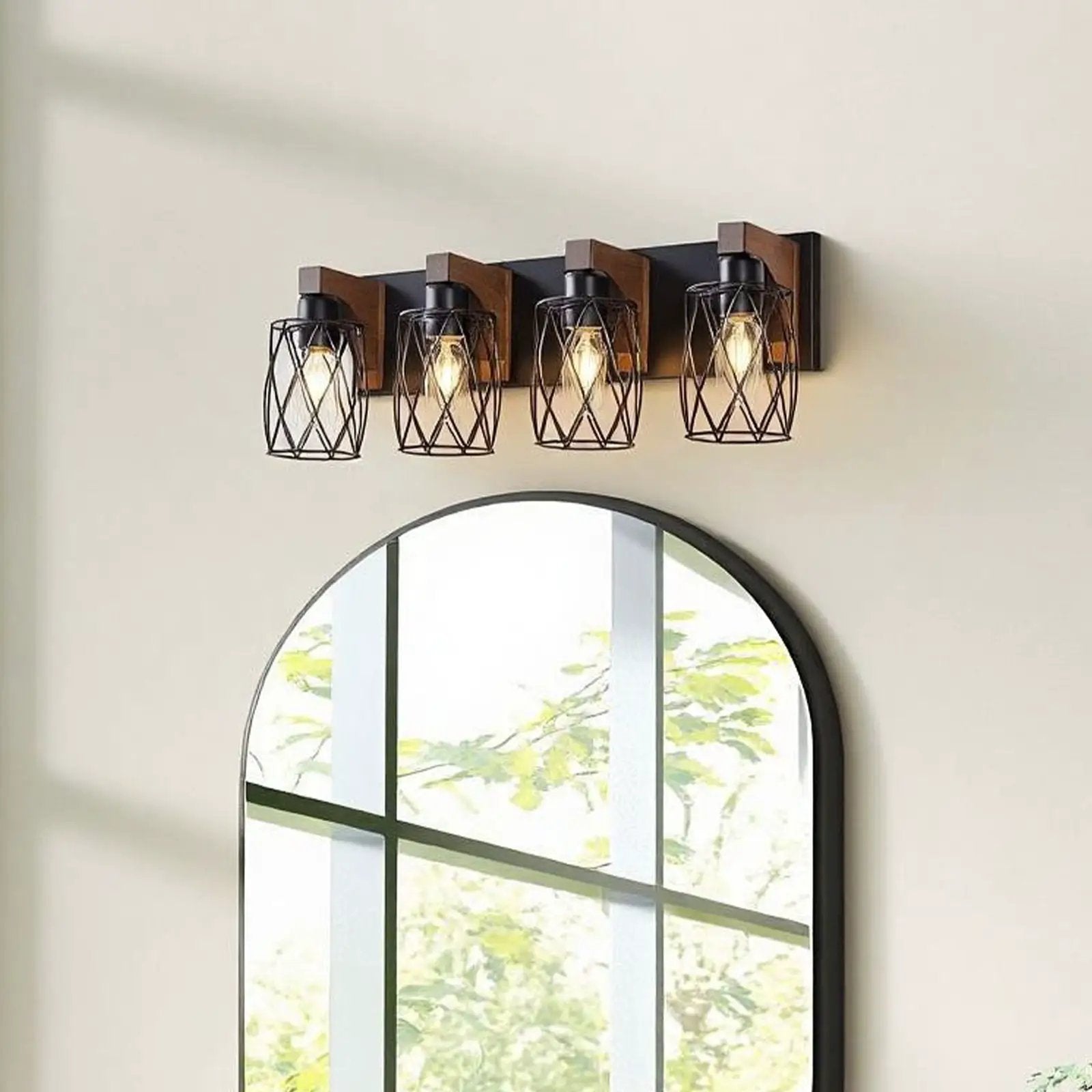 Bathroom Vanity Light, Wall Sconce With Cage Shade by HouseOfZazla