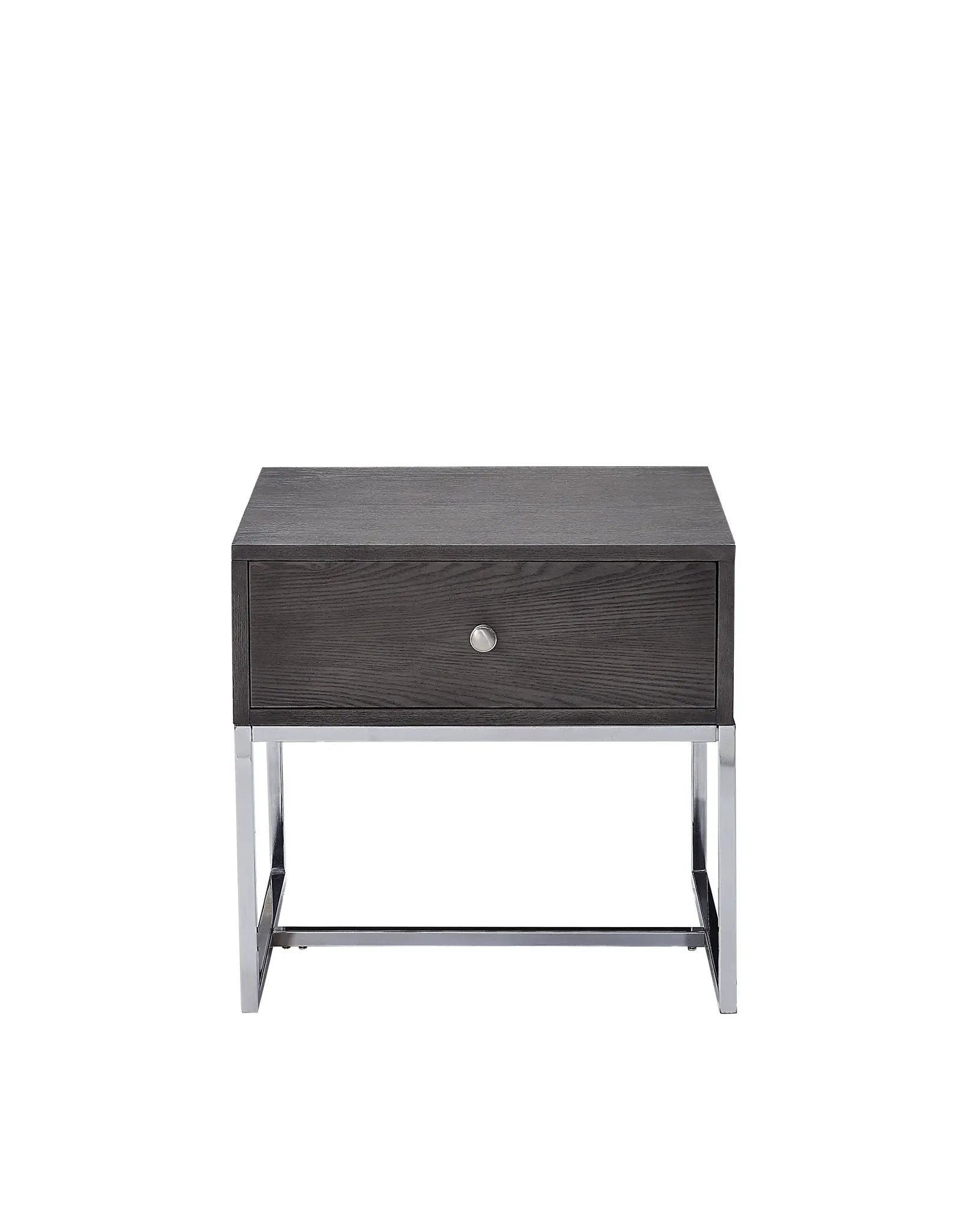 Iban - End Table - Gray Oak / Chrome by Unique Piece Furniture