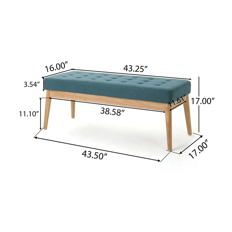 Vibratory Button Tufted Upholstered Ottoman with Splayed Wooden Legs by HouseOfZazla