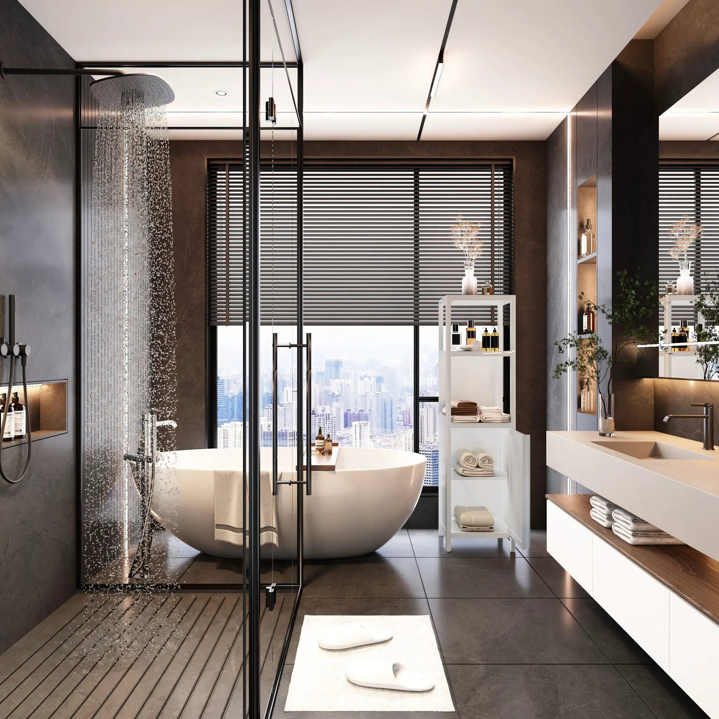 Storage Cabinet With Tall Tower, Multifunctional For Bathroom by HouseOfZazla