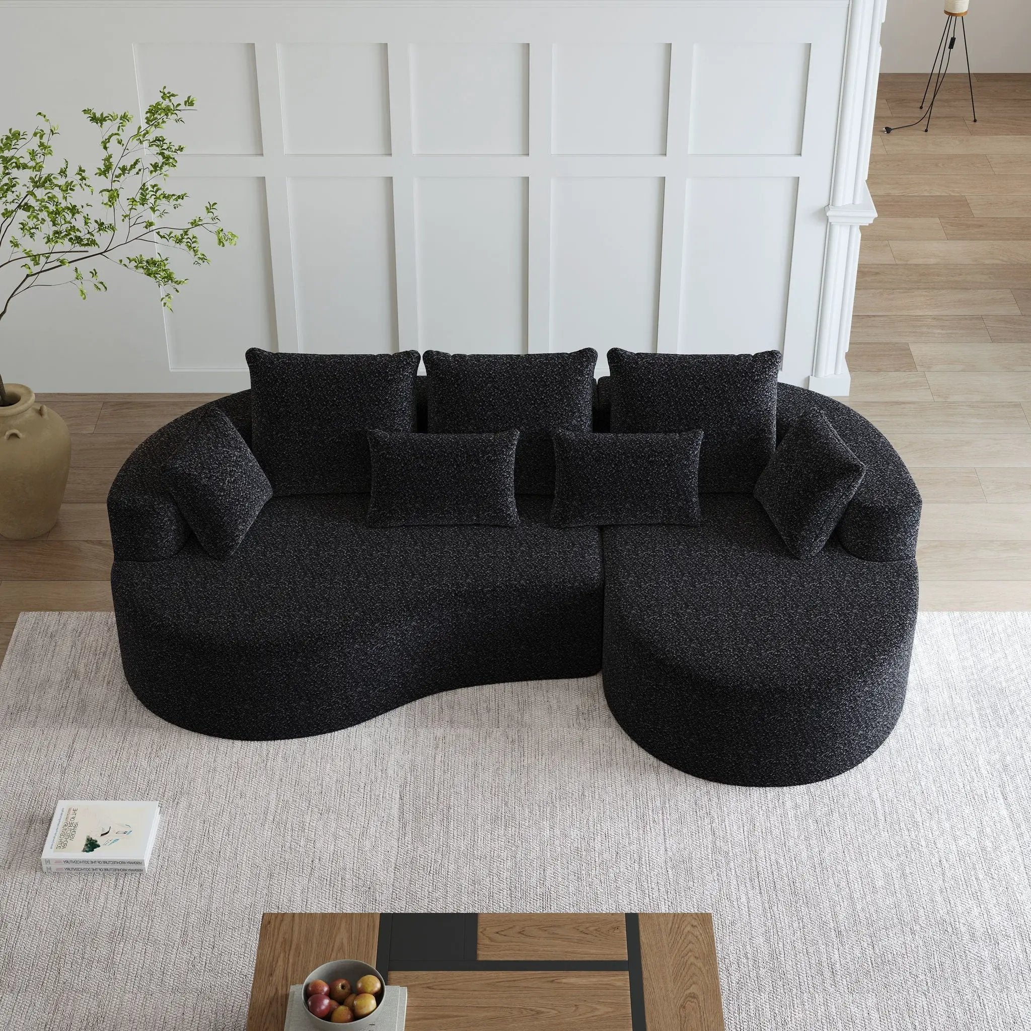 Curved Oversized Sectional Sofa With Extra Deep Seat by HouseOfZazla