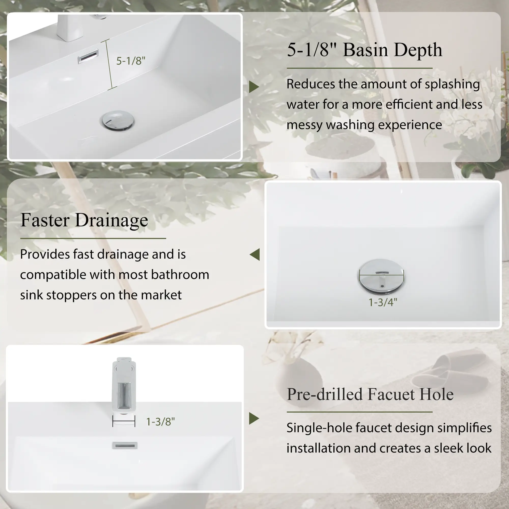 60" Wall-Mounted Bathroom Vanity with Double Sinks by HouseOfZazla