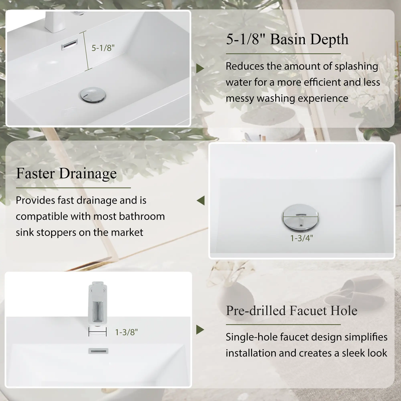 60" Wall-Mounted Bathroom Vanity with Double Sinks by HouseOfZazla
