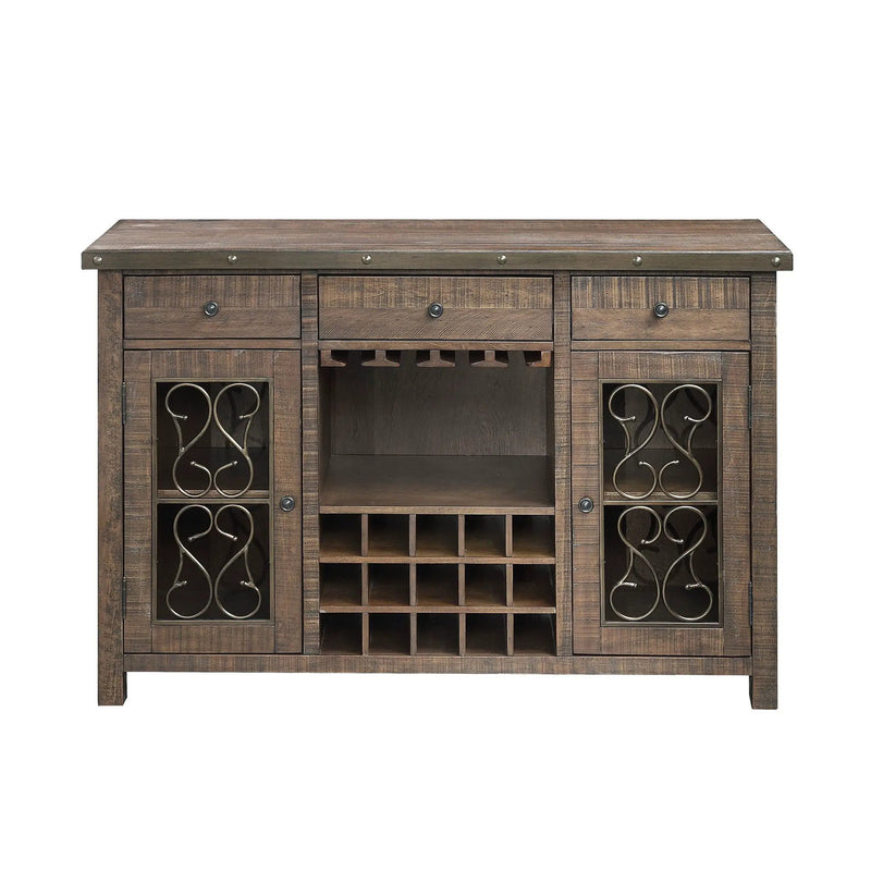 Raphaela - Server With Cup Holder & Wine Rack - Cherry by Unique Piece Furniture