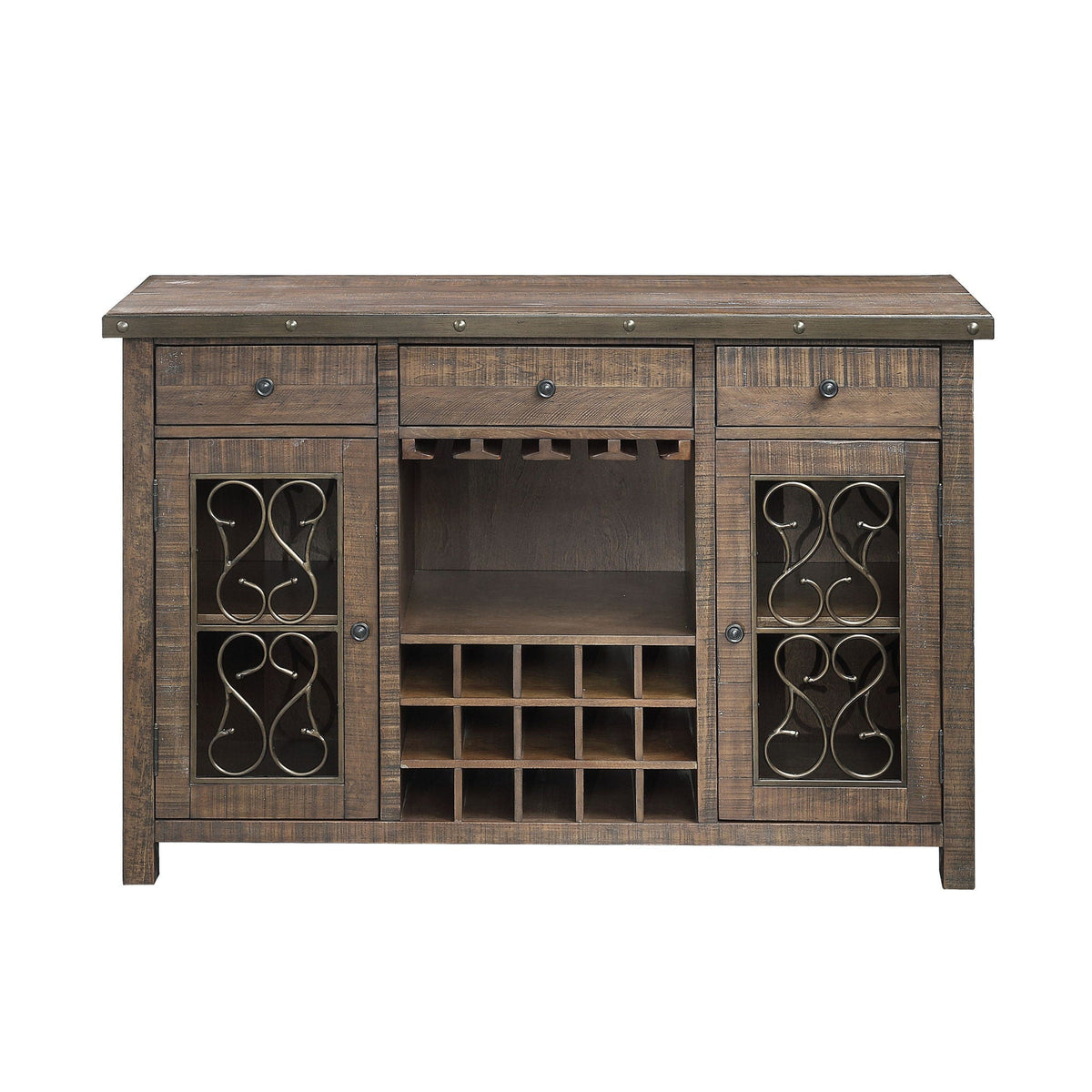 Raphaela Server With Cup Holder & Wine Rack - Cherry, photo 4 of 4