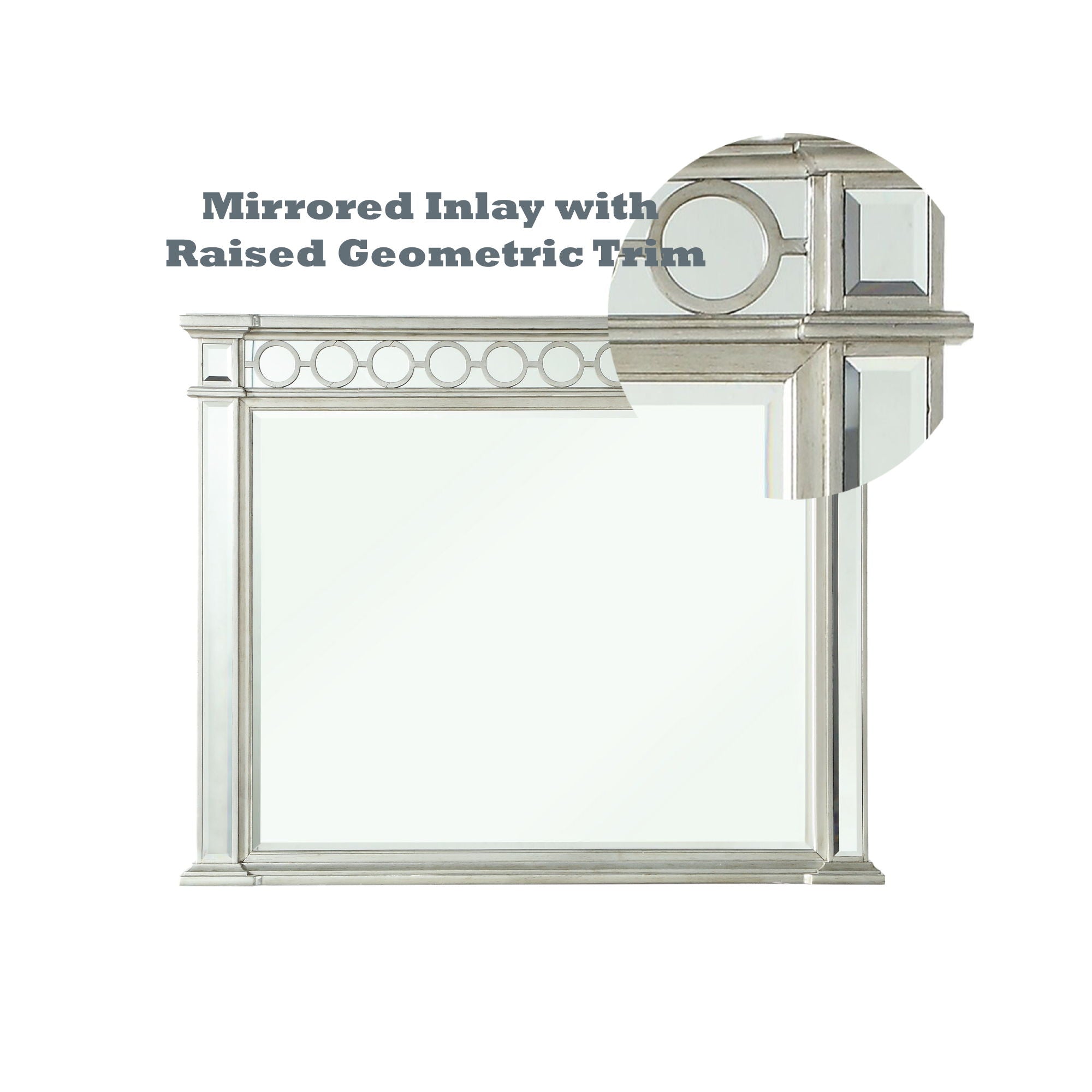 Varian - Mirrored Designed Mirror - Silver by HouseOfZazla