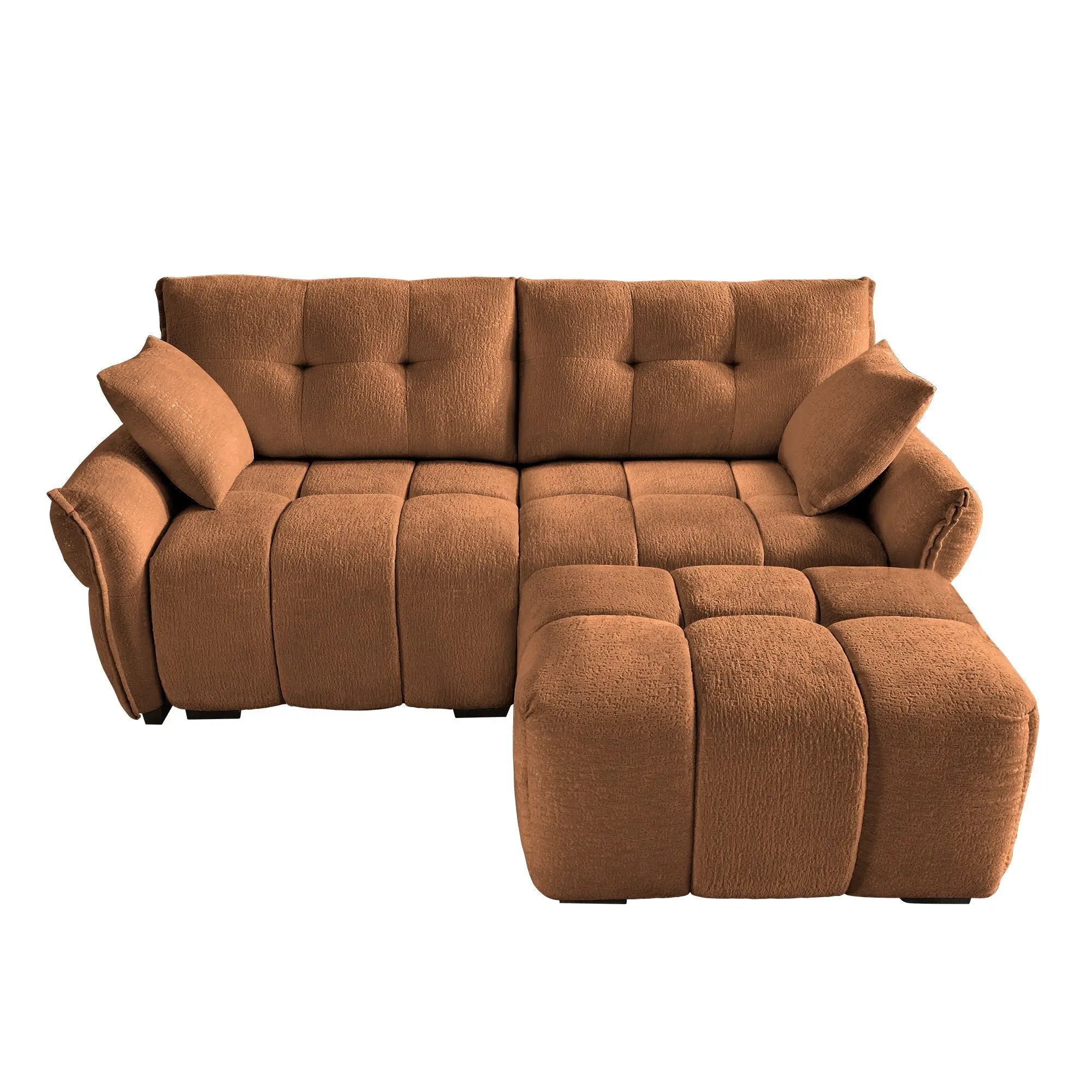 Sofa Set With Ottoman And Pillows, Textured, High Resilience Cushions by Unique Piece Furniture