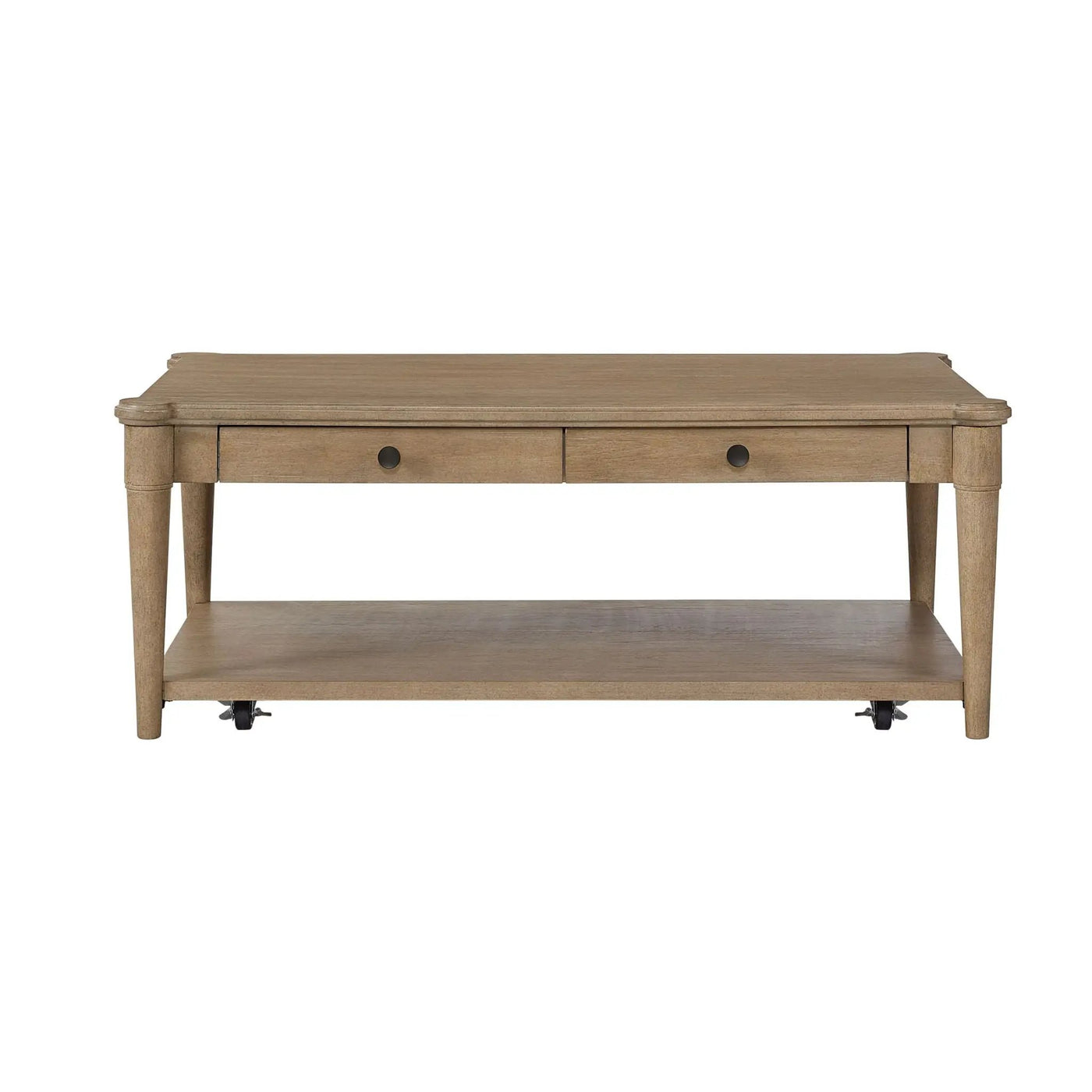 Cocktail Table With Two Storage Drawers And Casters by HouseOfZazla