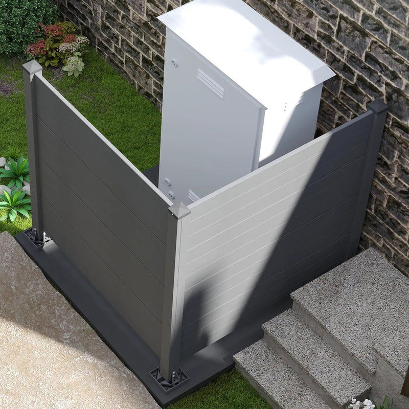 50" W x 49" H Outdoor Privacy Screen, Air Conditioner Fence, All-Weather Vinyl Privacy Fence Screens with Aluminum by HouseOfZazla