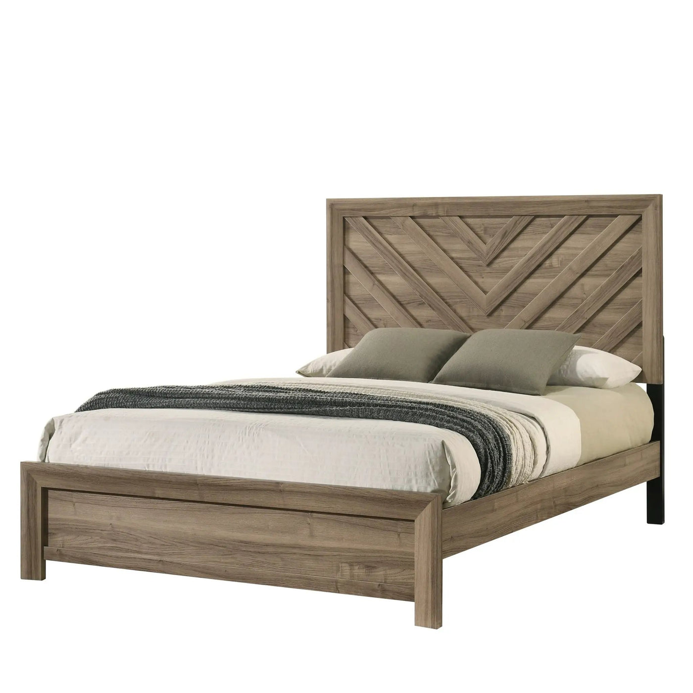 Modern Chevron Patterned Headboard Bed by HouseOfZazla