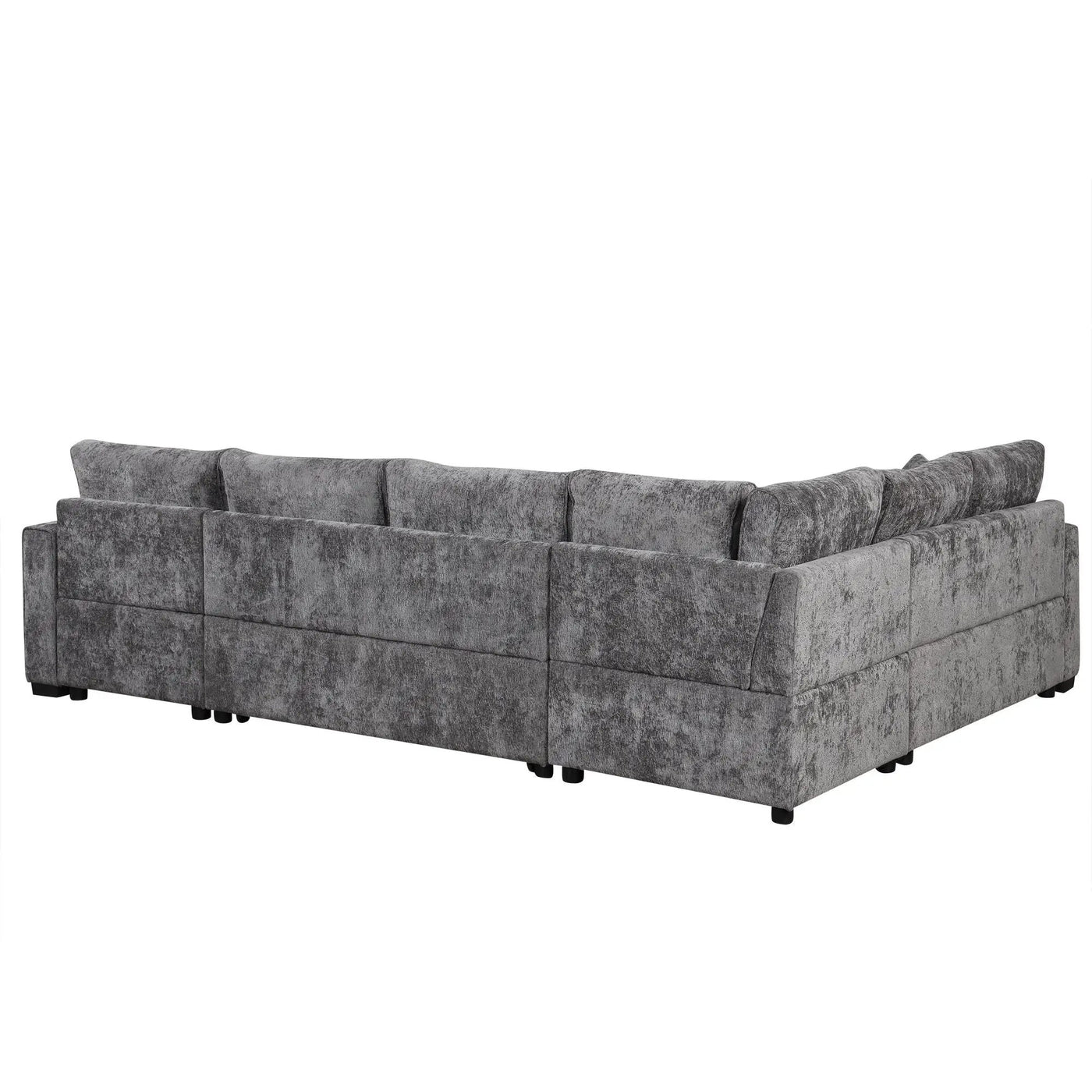 Sectional Sofa Pull-Out Sofa Bed Sleeper With A Storage Ottoman, Three Pillows And Charging Devices For Living Room by HouseOfZazla