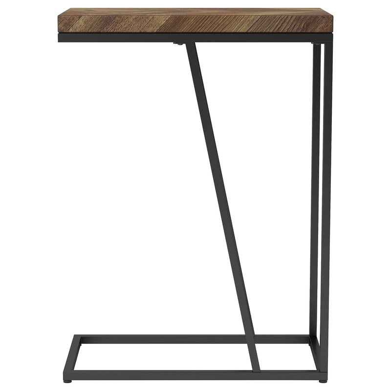 Sergio Engineered Wood C-Shaped Side Table Rustic Tobacco by Unique Piece Furniture