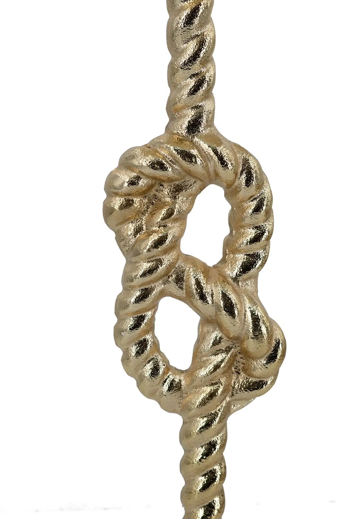 13.8x13.8x24 Gold Side Table with Rope Knot Design and White Marble Base by HouseOfZazla