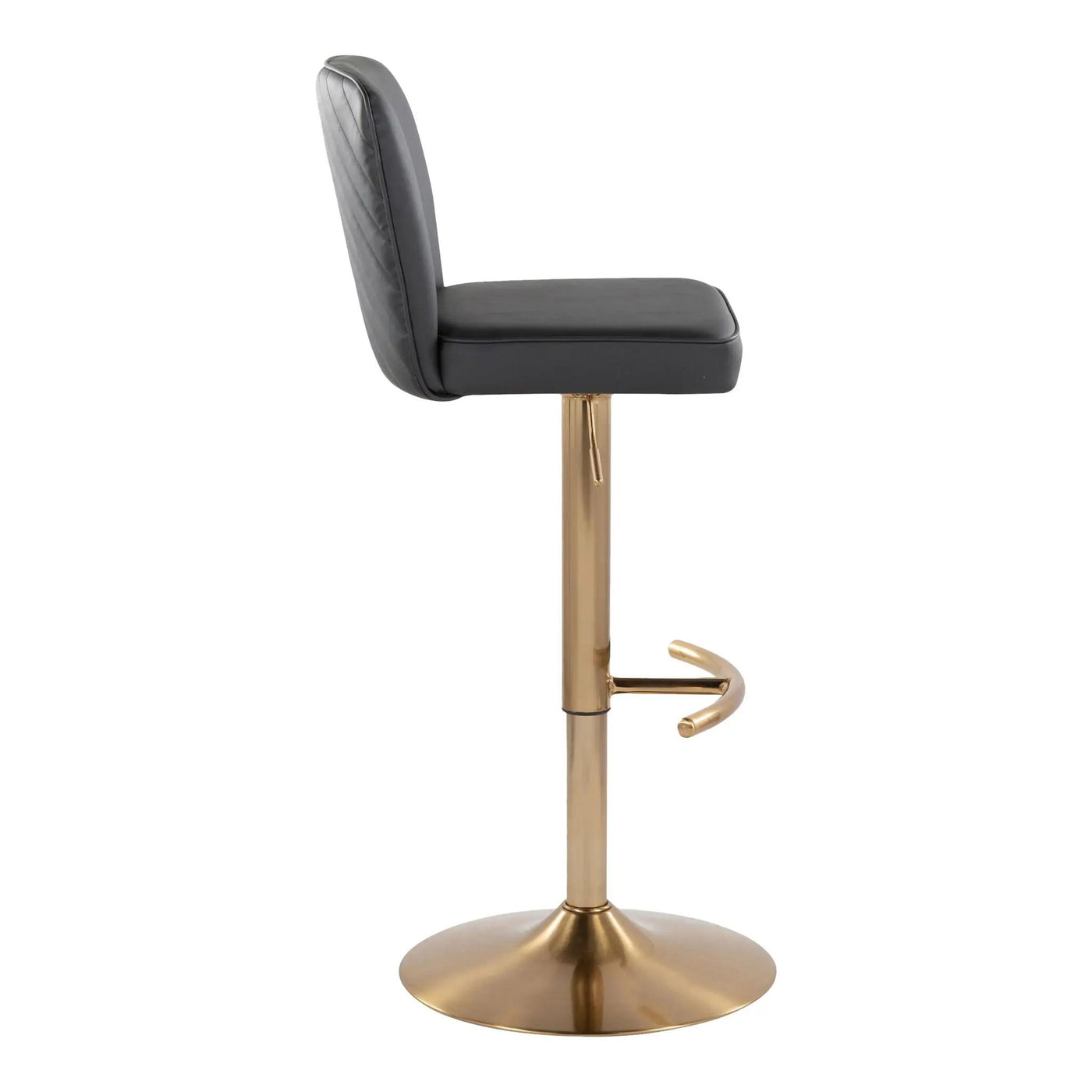 Henry - Contemporary Adjustable Barstool With Swivel With Rounded T Footrest (Set of 2) by HouseOfZazla