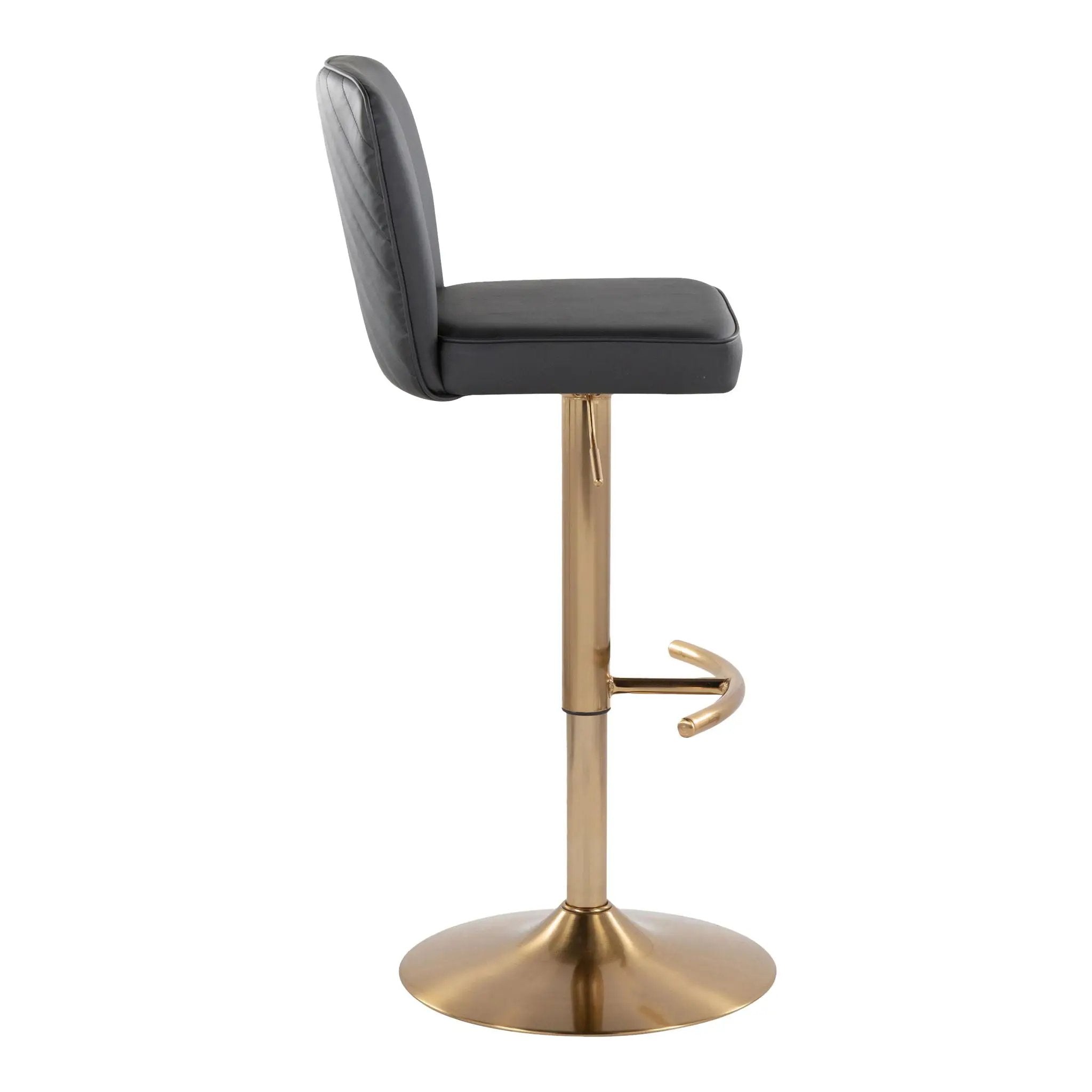 Henry - Contemporary Adjustable Barstool With Swivel With Rounded T Footrest (Set of 2) by Unique Piece Furniture