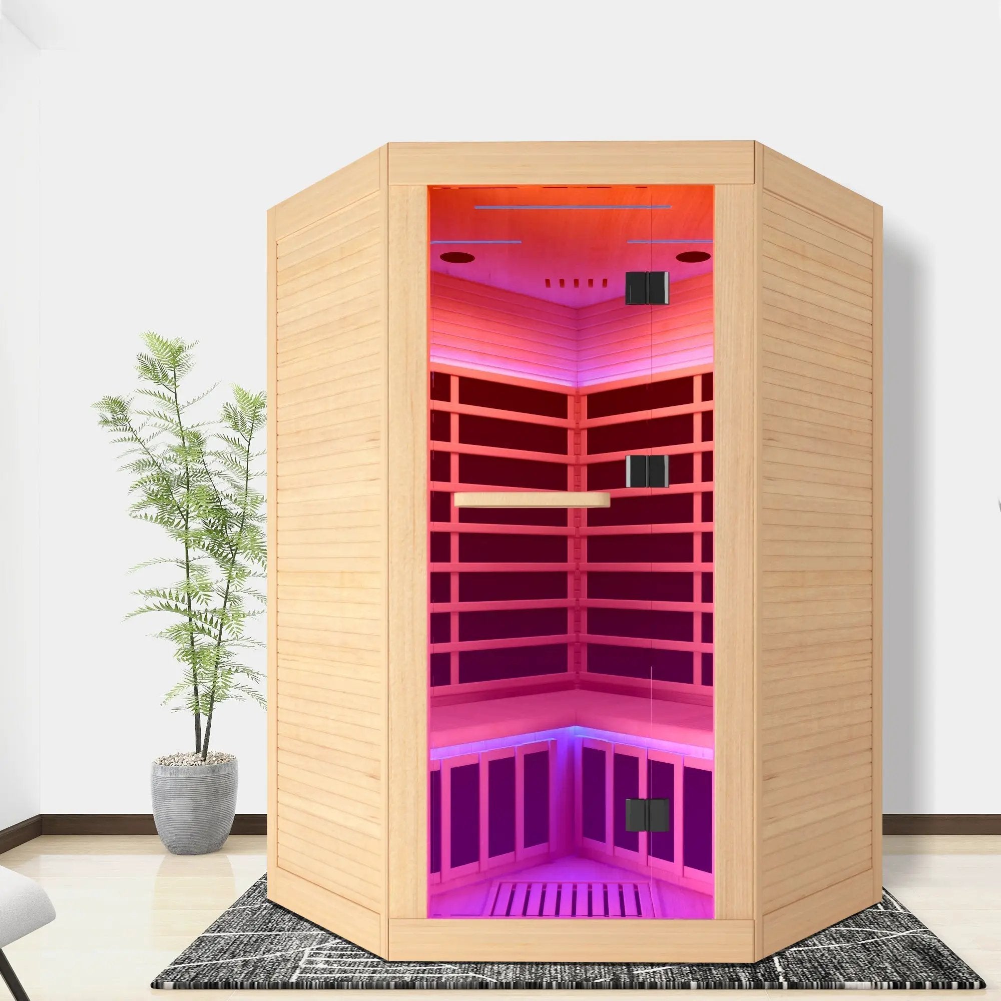 Canadian hemlock pentagonal double sauna by HouseOfZazla