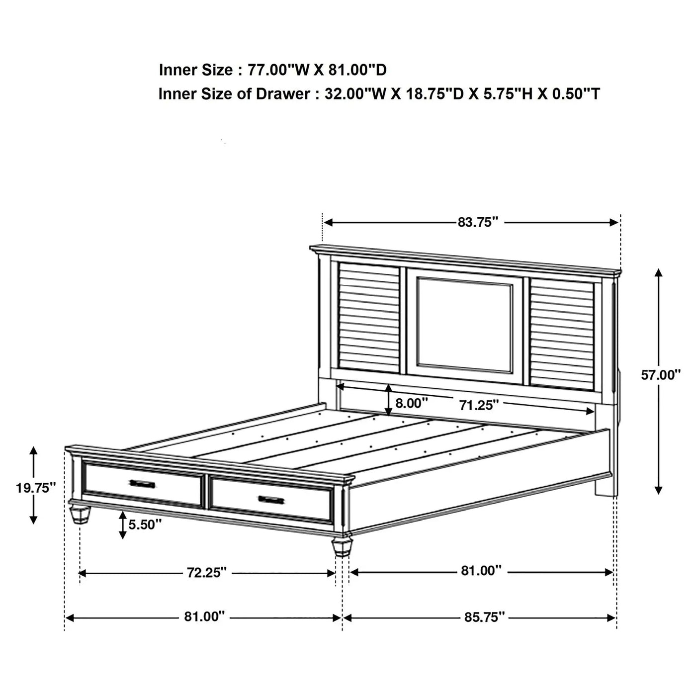 Capistrano - 2 Drawer Bed by HouseOfZazla