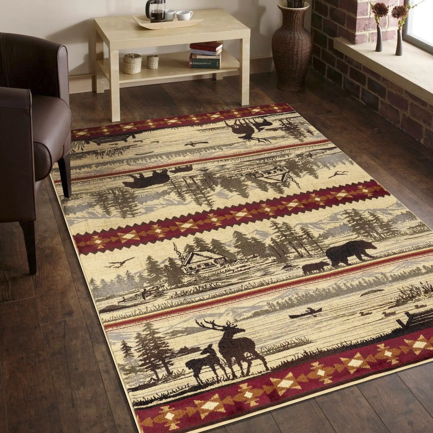 Nature's Nest - GC_CBL3005 Lodge Area Rug by HouseOfZazla
