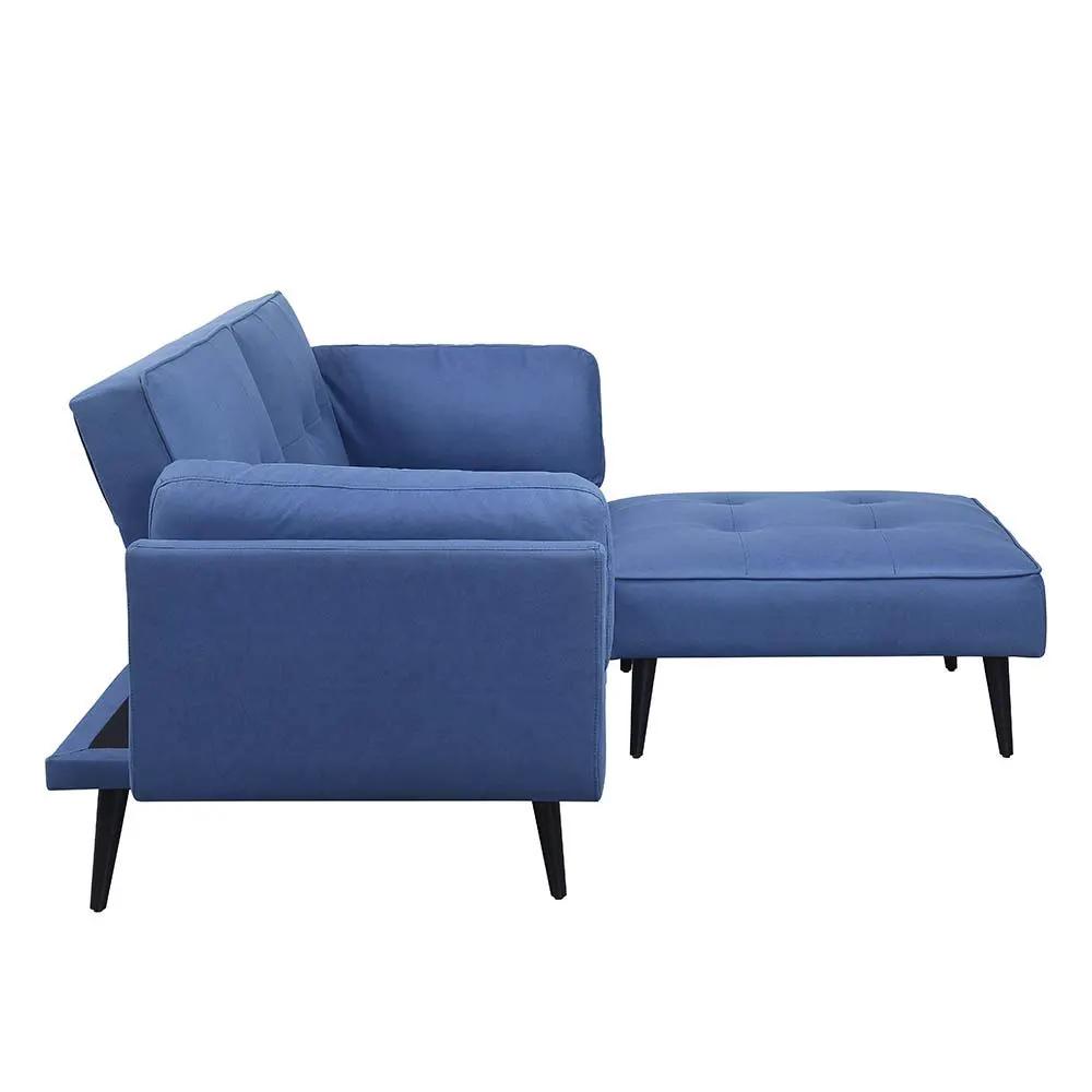Nafisa - Adjustable Sofa & Ottoman - Blue Fabric by Unique Piece Furniture