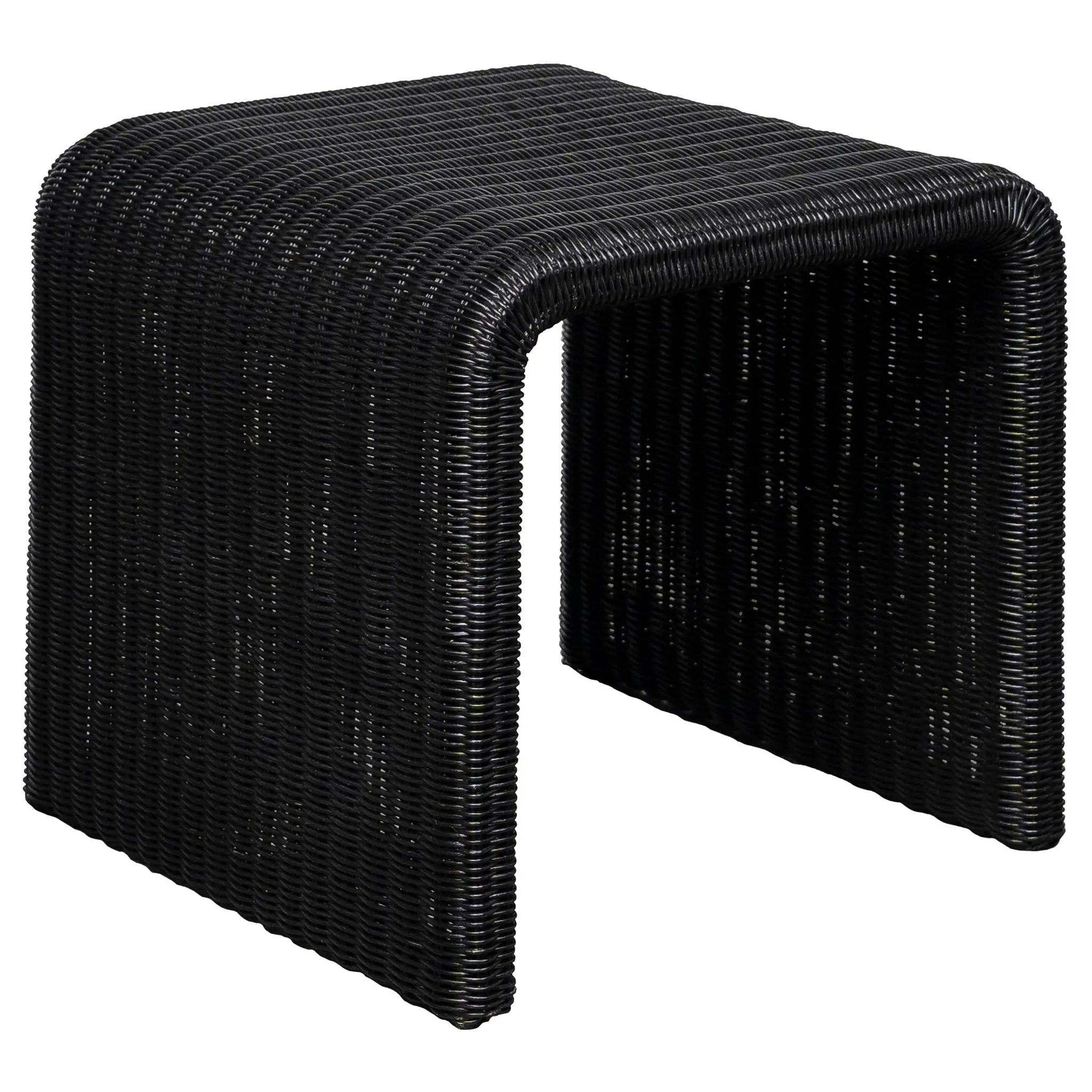 Cahya Woven Rattan Square End Table Black by Unique Piece Furniture