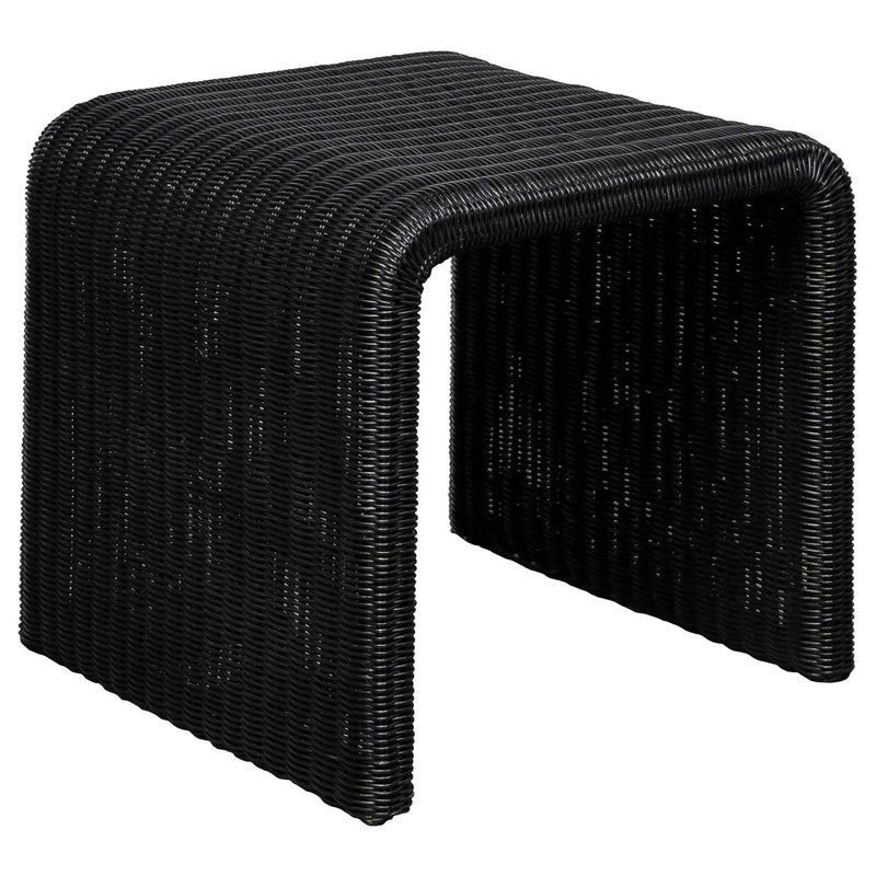 Cahya Woven Rattan Square End Table Black by Unique Piece Furniture