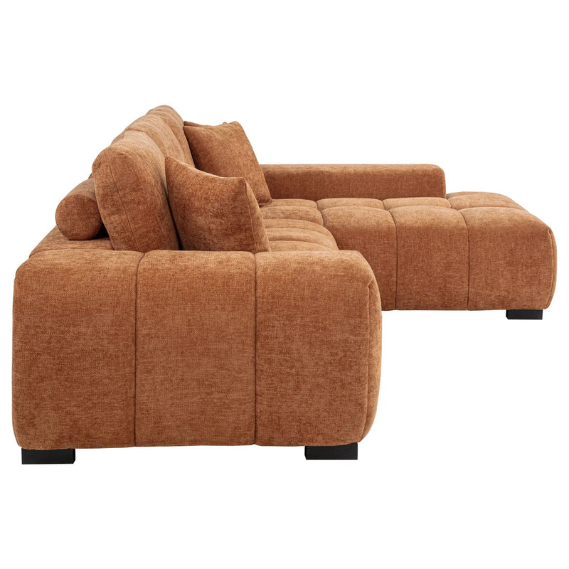 Octavia Upholstered Sectional Chaise Sofa Orange by Unique Piece Furniture