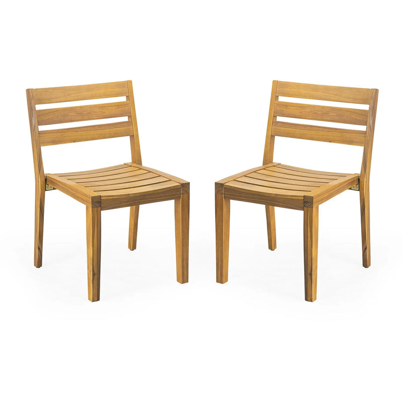 Outdoor Dining Side Chair (Set of 2) - Teak Finish by HouseOfZazla