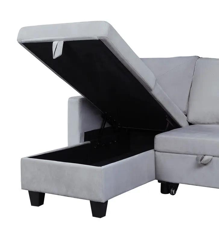 Nova - Reversible Sleeper Sectional Sofa With Storage Chaise by HouseOfZazla