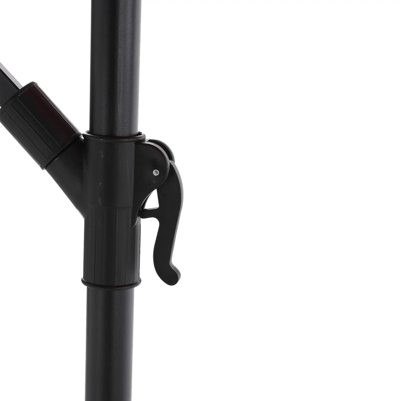 10ft Solar LED Offset Hanging Market Patio Umbrella in Dark Blue (No Base) by HouseOfZazla