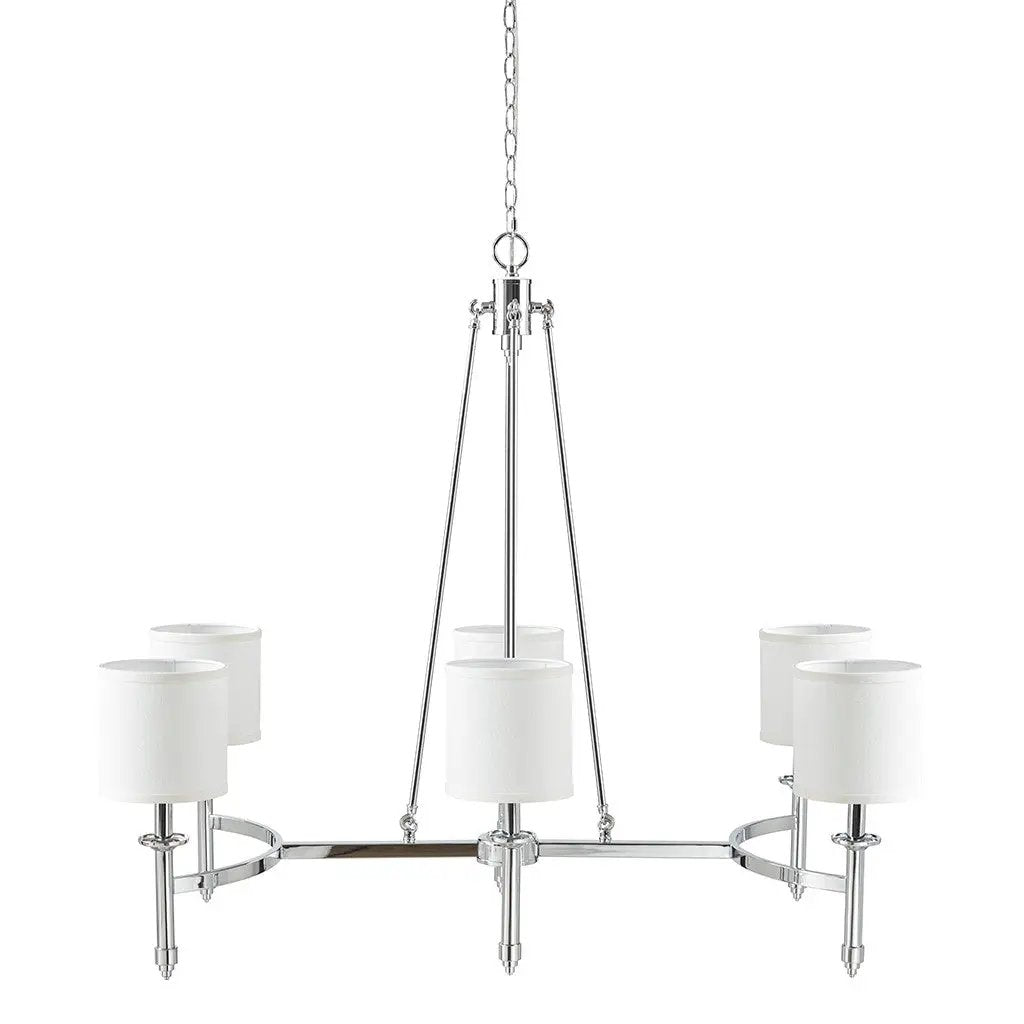 6-Light Chandelier with Fabric Drum Shades by HouseOfZazla