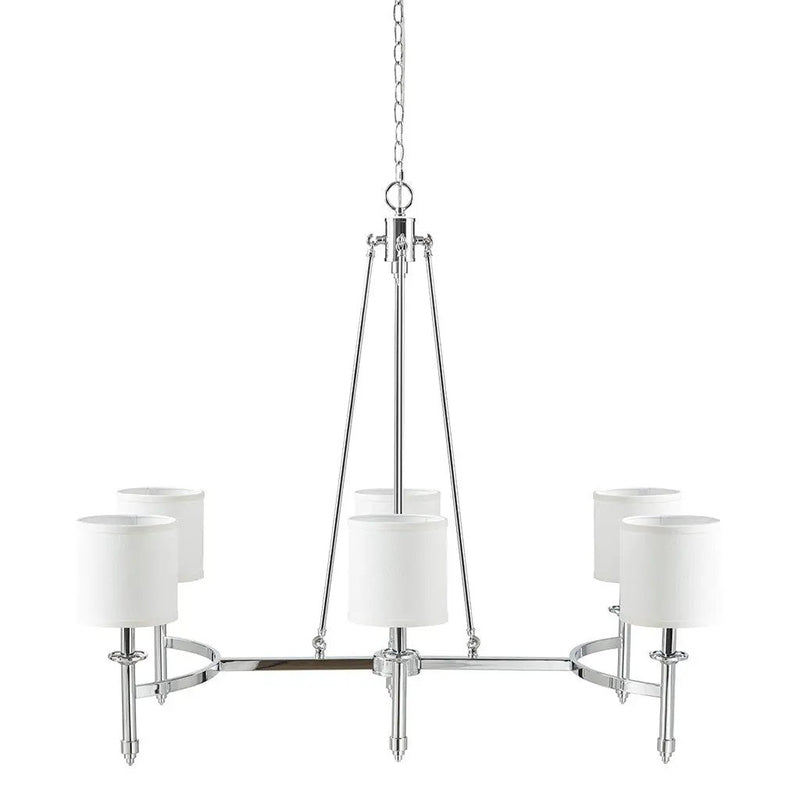 6-Light Chandelier with Fabric Drum Shades by HouseOfZazla
