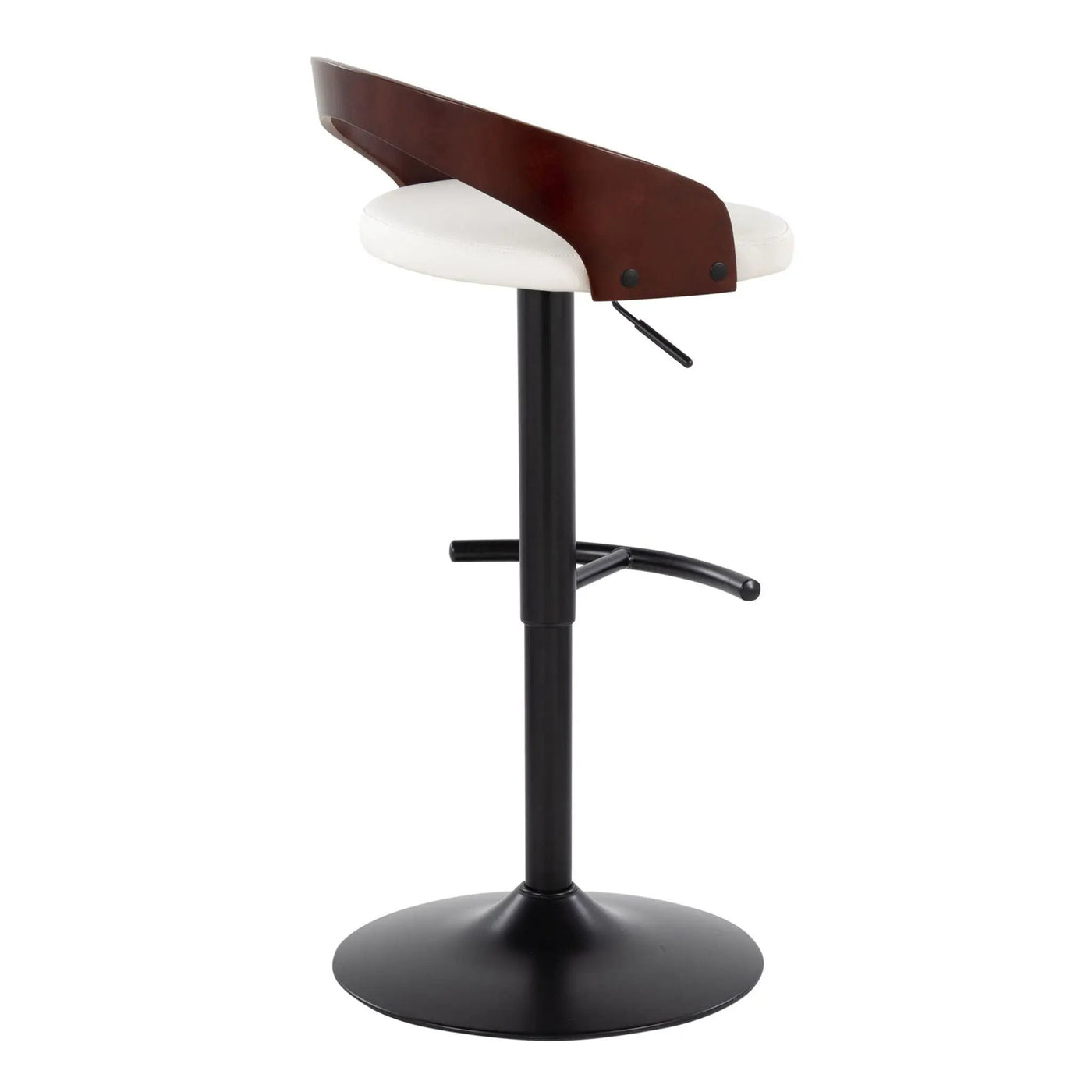 Grotto - Contemporary Adjustable Barstool With Swivel With Rounded T Footrest (Set of 2) by HouseOfZazla