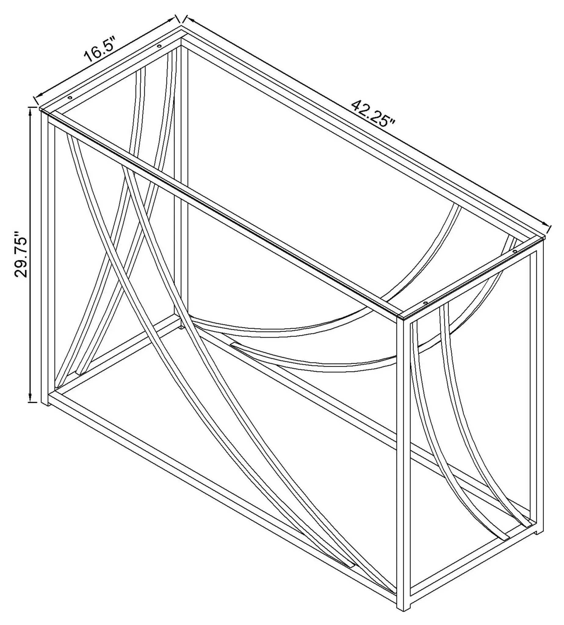 Lille Glass Top Entryway Console Table Accents Chrome by Unique Piece Furniture