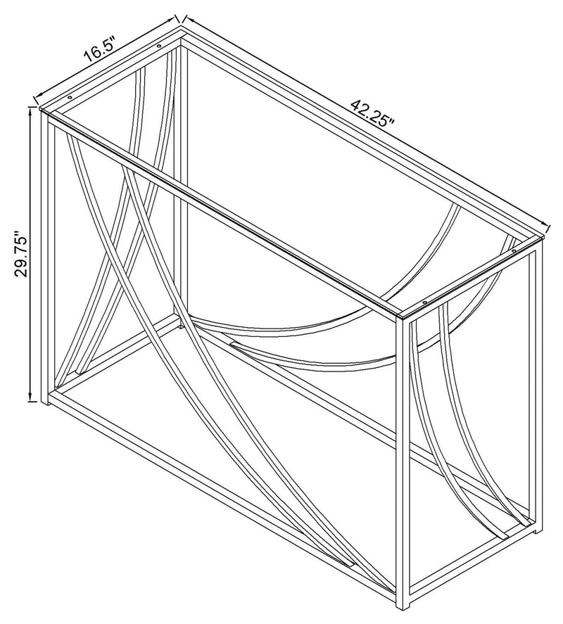 Lille Glass Top Entryway Console Table Accents Chrome by Unique Piece Furniture