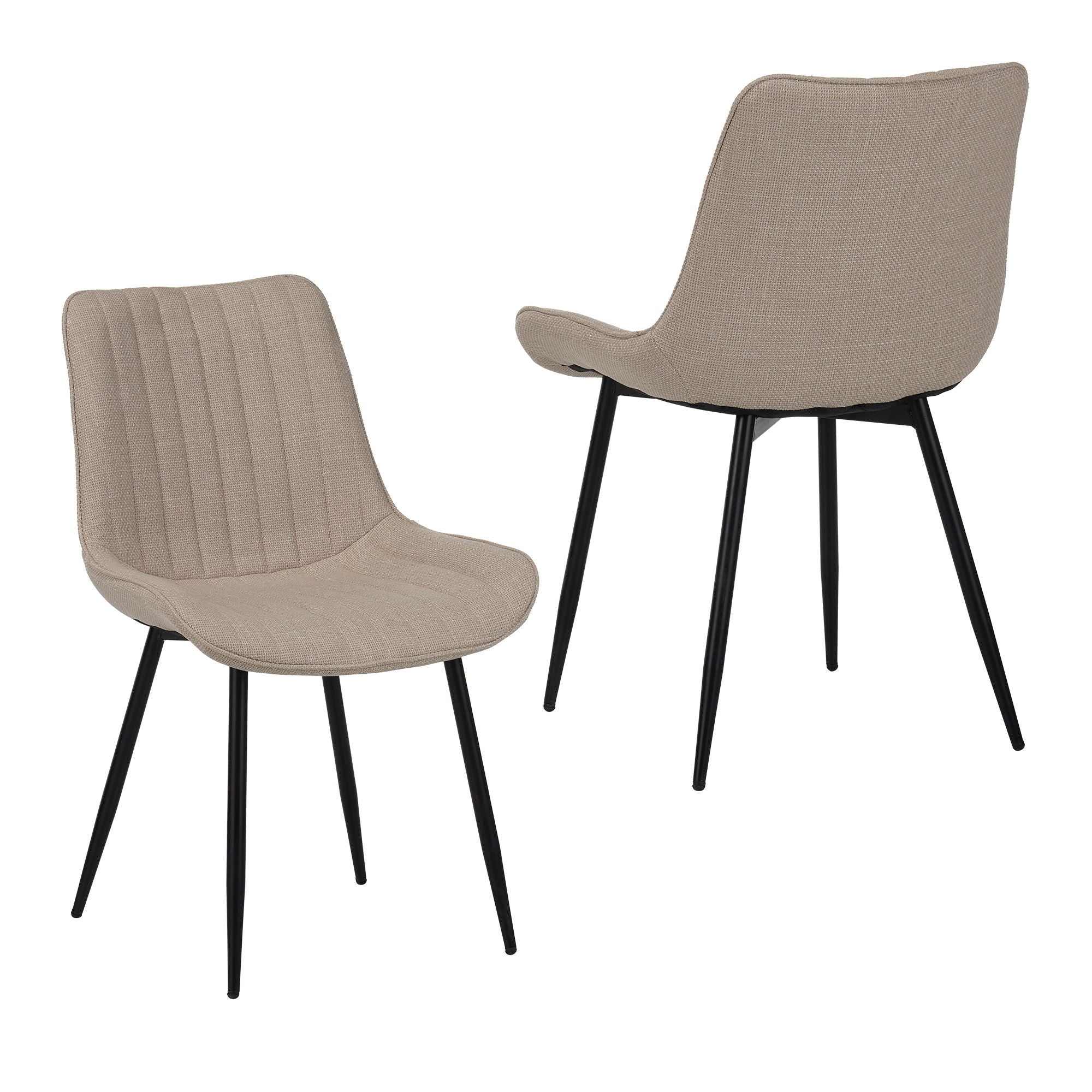 Dining Chair Set With Padded Backrests (Set of 4) - Beige