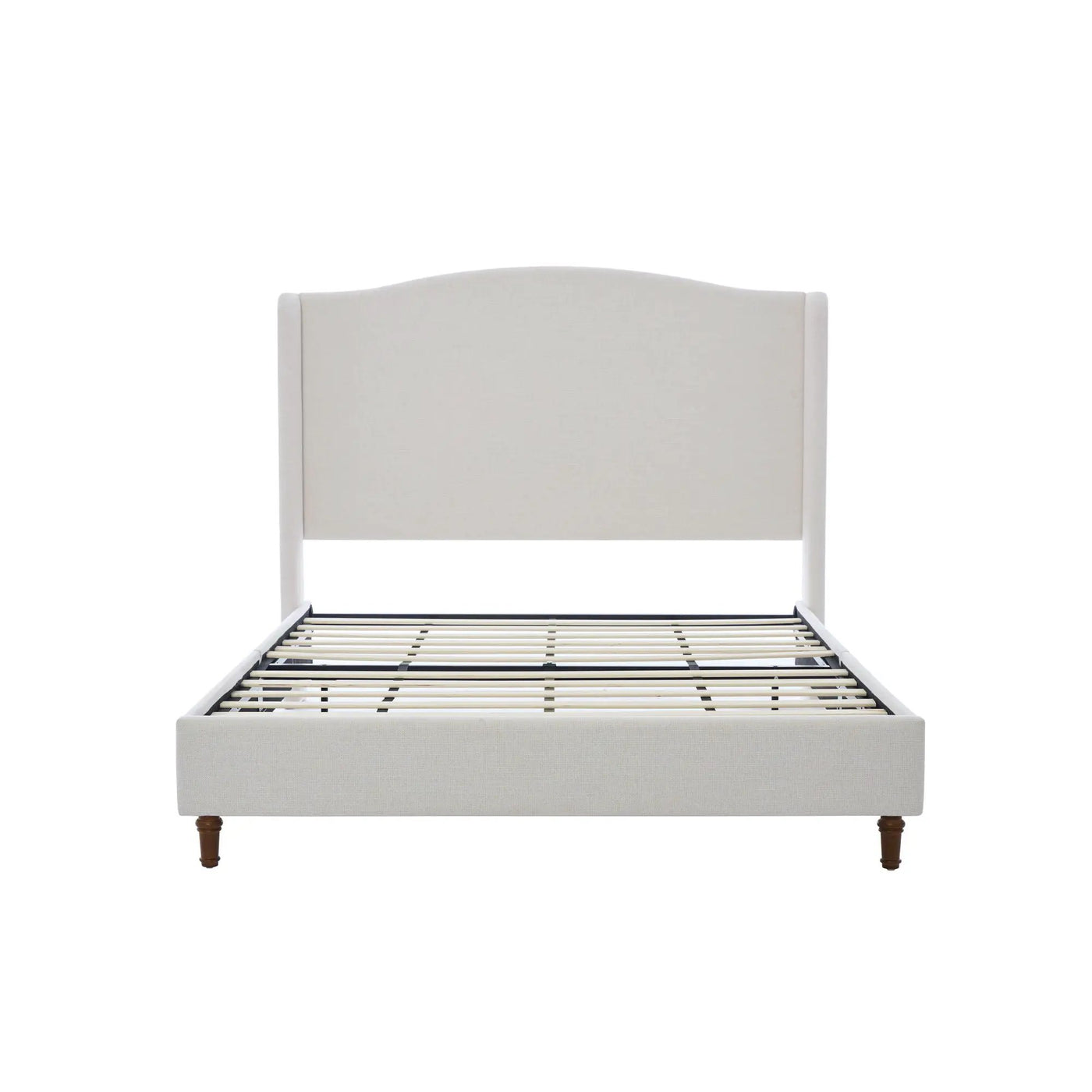 Hannah - Upholstered Wingback Bed Size / Tall Headboard Upholstered King Bed / Premium Textured Look / Minimalist Designs / No Box Spring Needed by HouseOfZazla