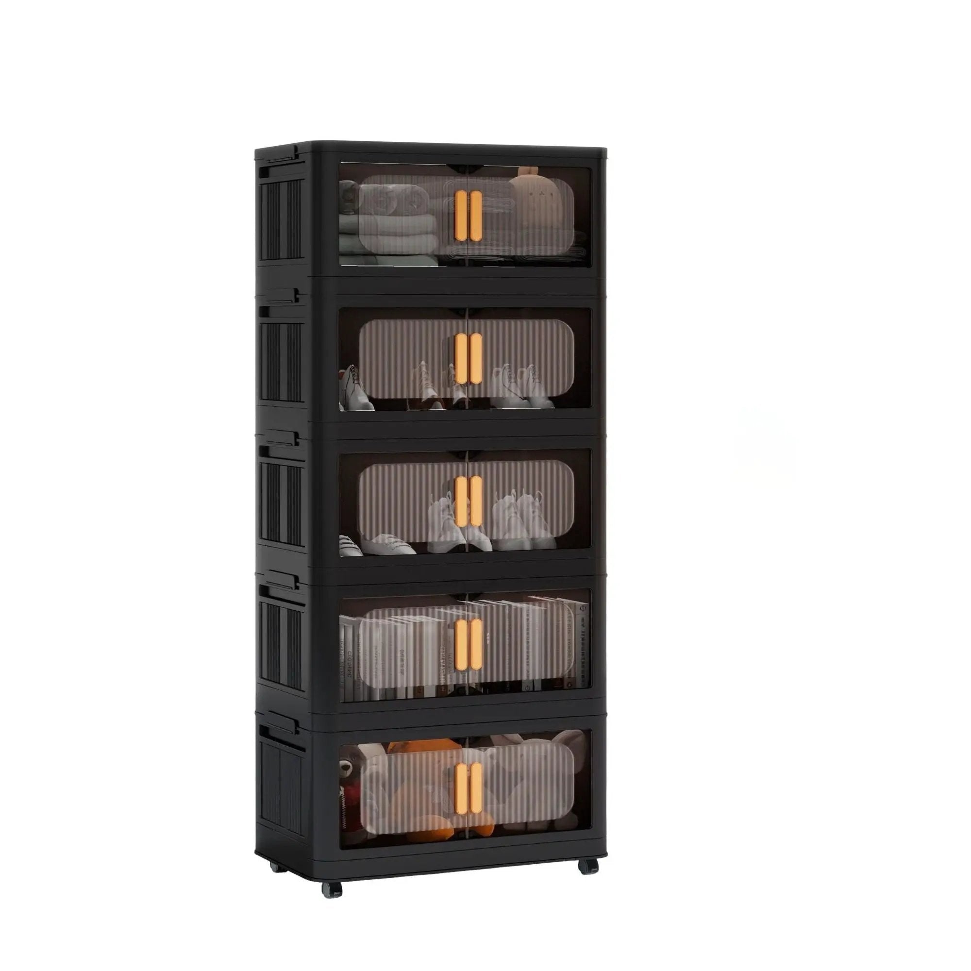 Folding Storage Cabinet With Magnetic Doors And Wheels by HouseOfZazla
