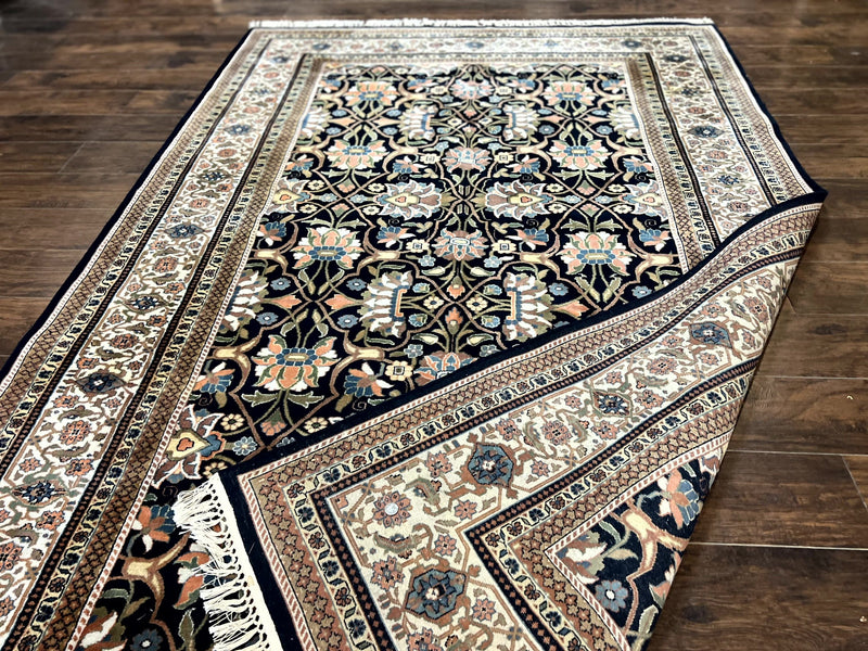Indo Persian Bidjar Rug 6x10, Vintage Handmade Wool Carpet, Allover Pattern by Jewel Rugs