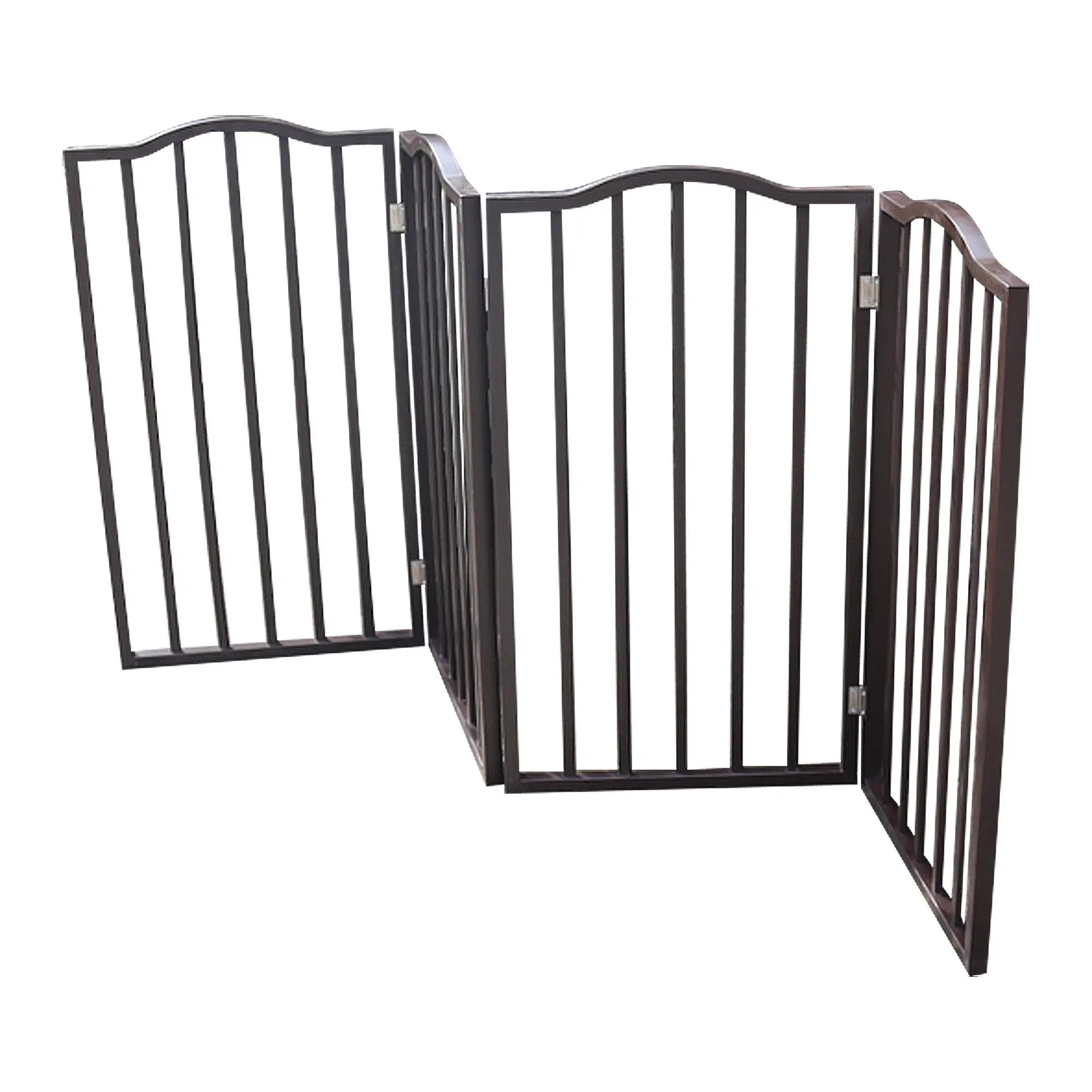 Pet Gate Dog Gate For Doorways, Stairs Or House Freestanding Folding - Dark Brown by HouseOfZazla