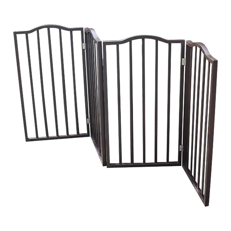 Pet Gate Dog Gate For Doorways, Stairs Or House Freestanding Folding - Dark Brown by HouseOfZazla