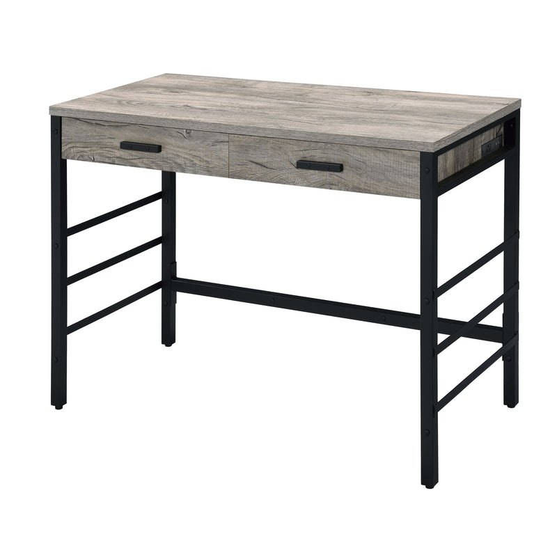 Light Weathered Writing Desk with Storage Drawers and USB Ports - Light Weathered Oak, photo 2 of 9